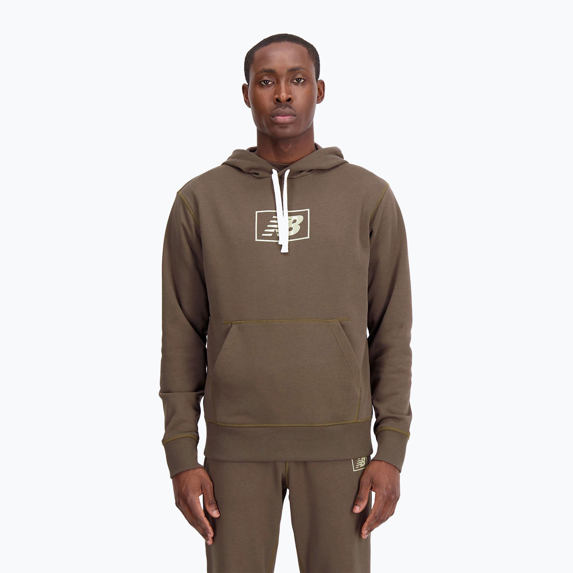Bluza męska New Balance Essentials Hoodie darkmush 