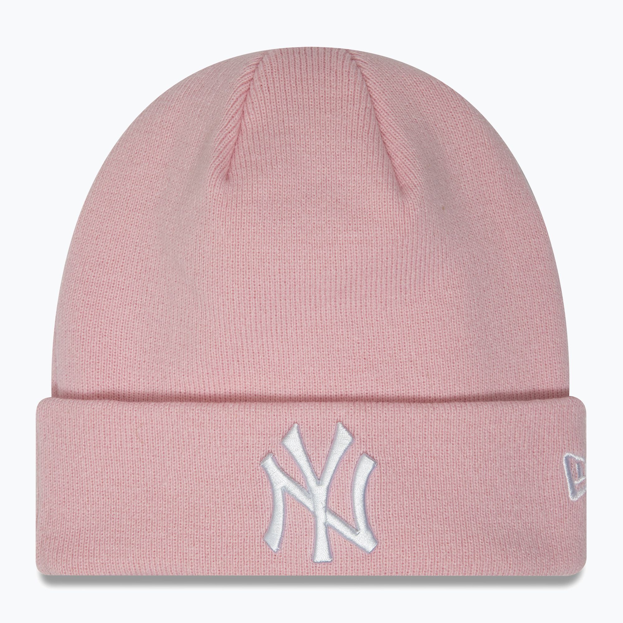 Czapka damska New Era Female Essential Cuff Beanie New York Yankees pastel pink 