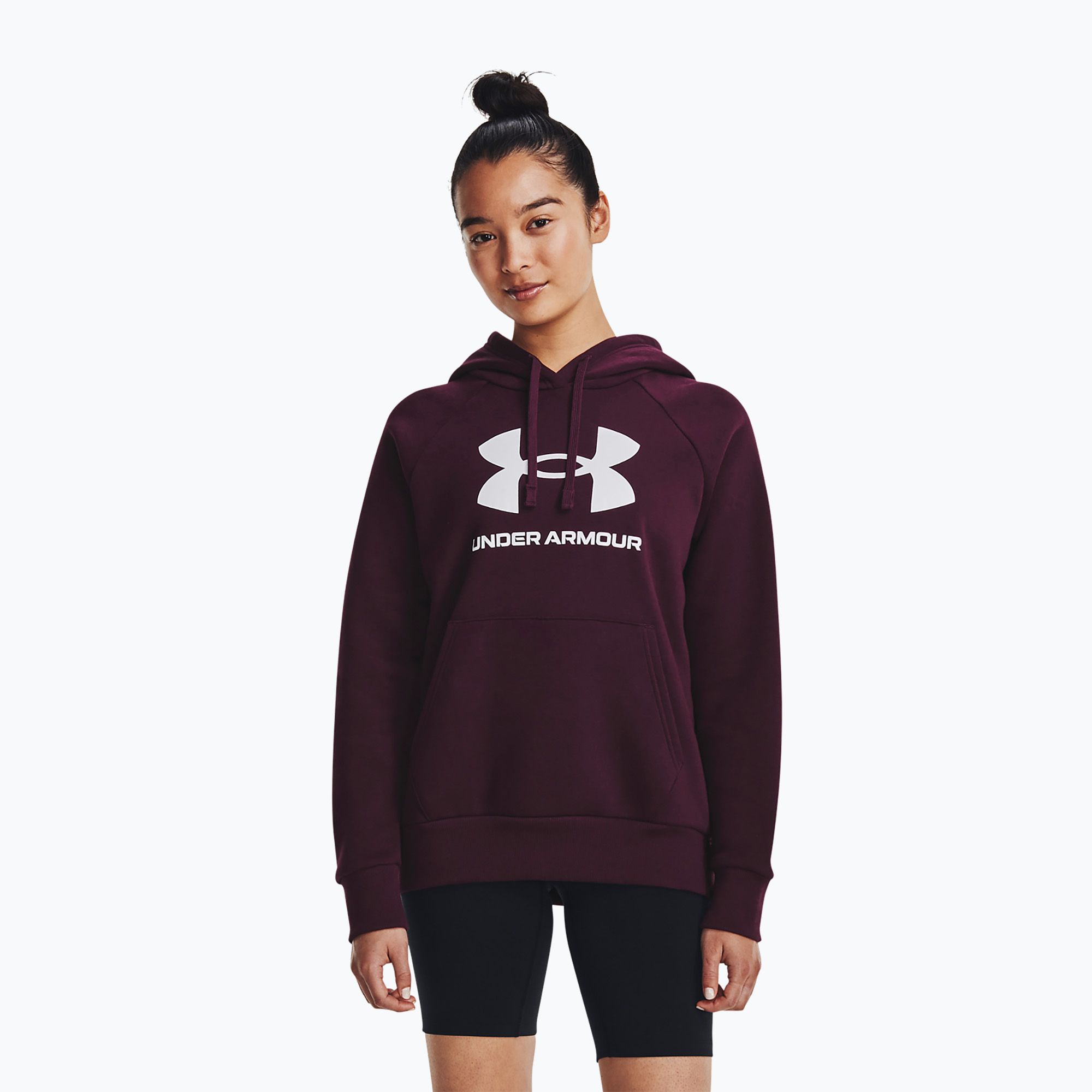 Bluza damska Under Armour Rival Fleece Big Logo Hoody  dark maroon/white 