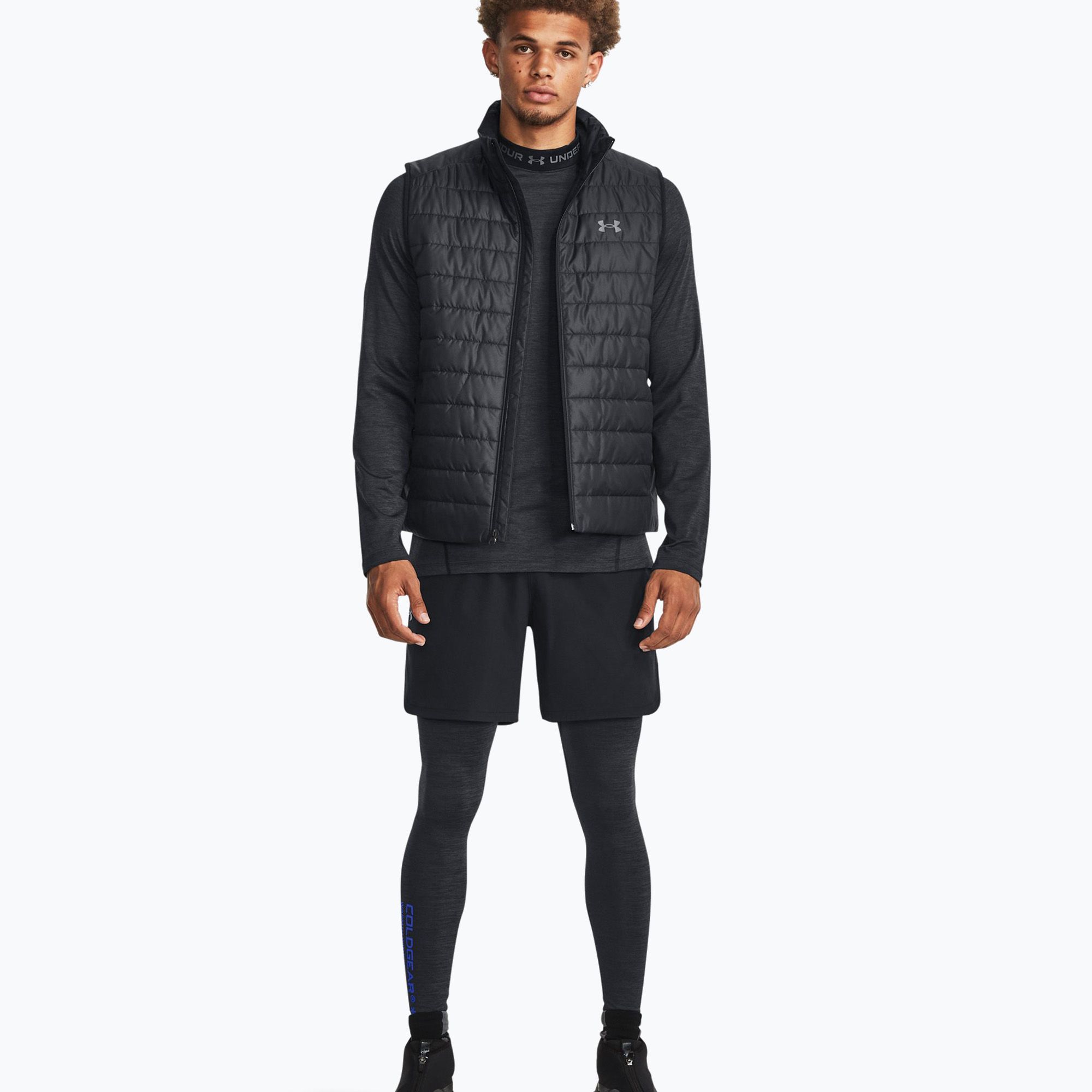Koszulka męska Under Armour ColdGear Twist Mock black/pitch gray 