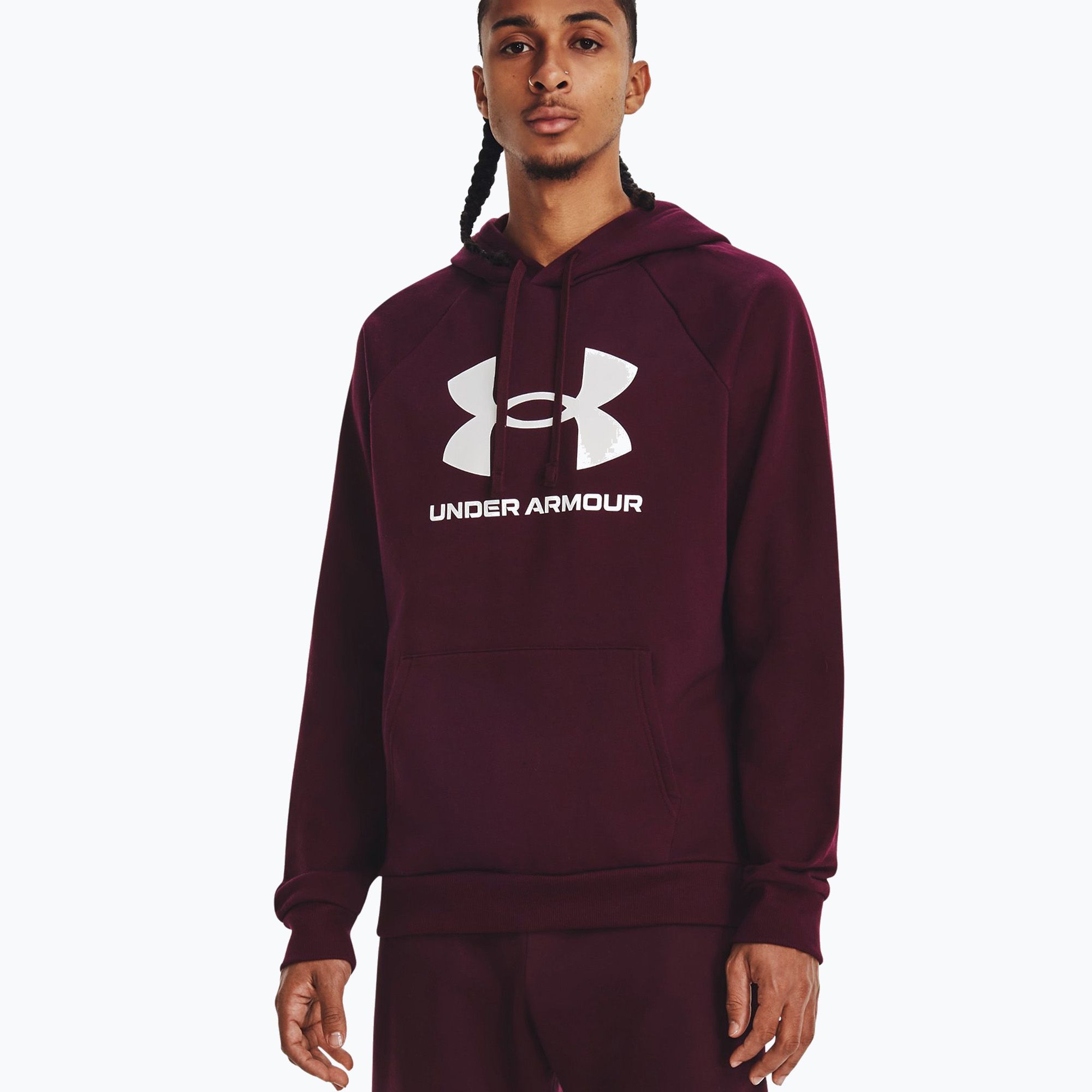 Bluza męska Under Armour Rival Fleece Logo HD dark maroon/white 