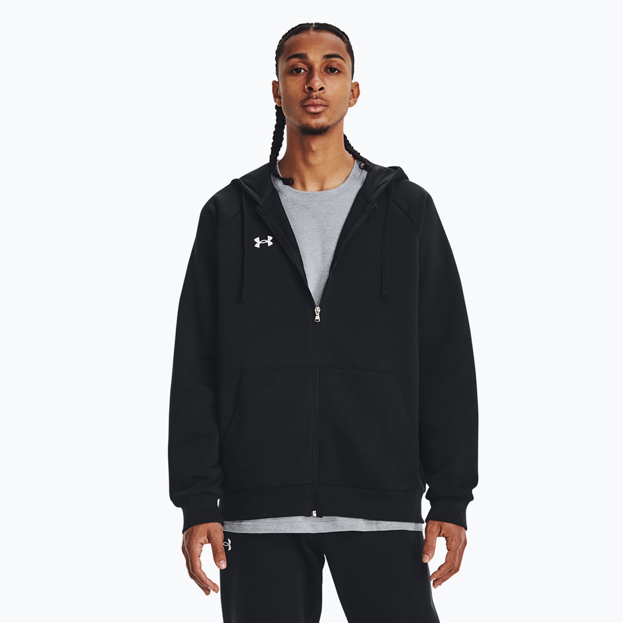 Bluza męska Under Armour Rival Fleece FZ Hoodie black/white 