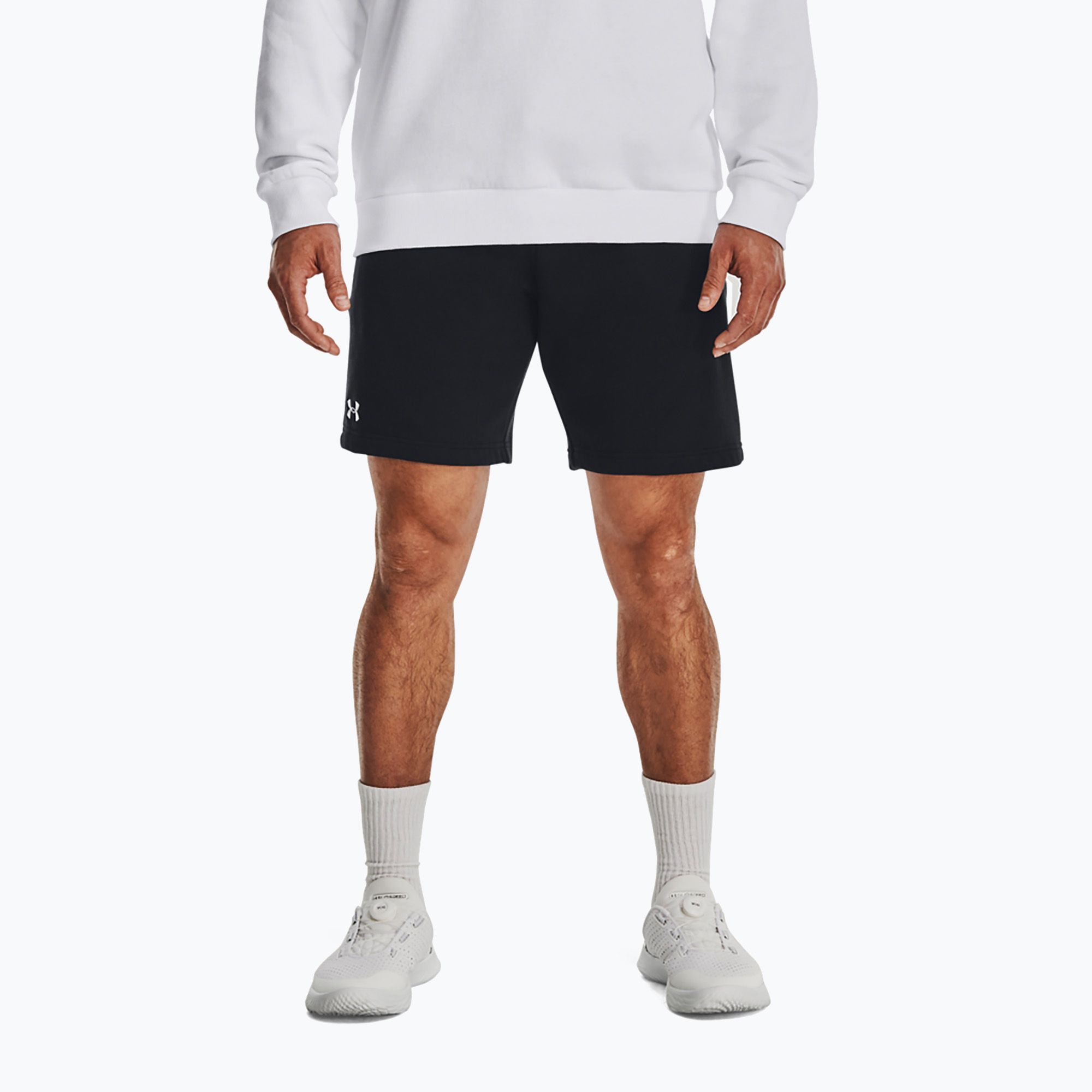 Spodenki treningowe męskie Under Armour Rival Fleece black/white 