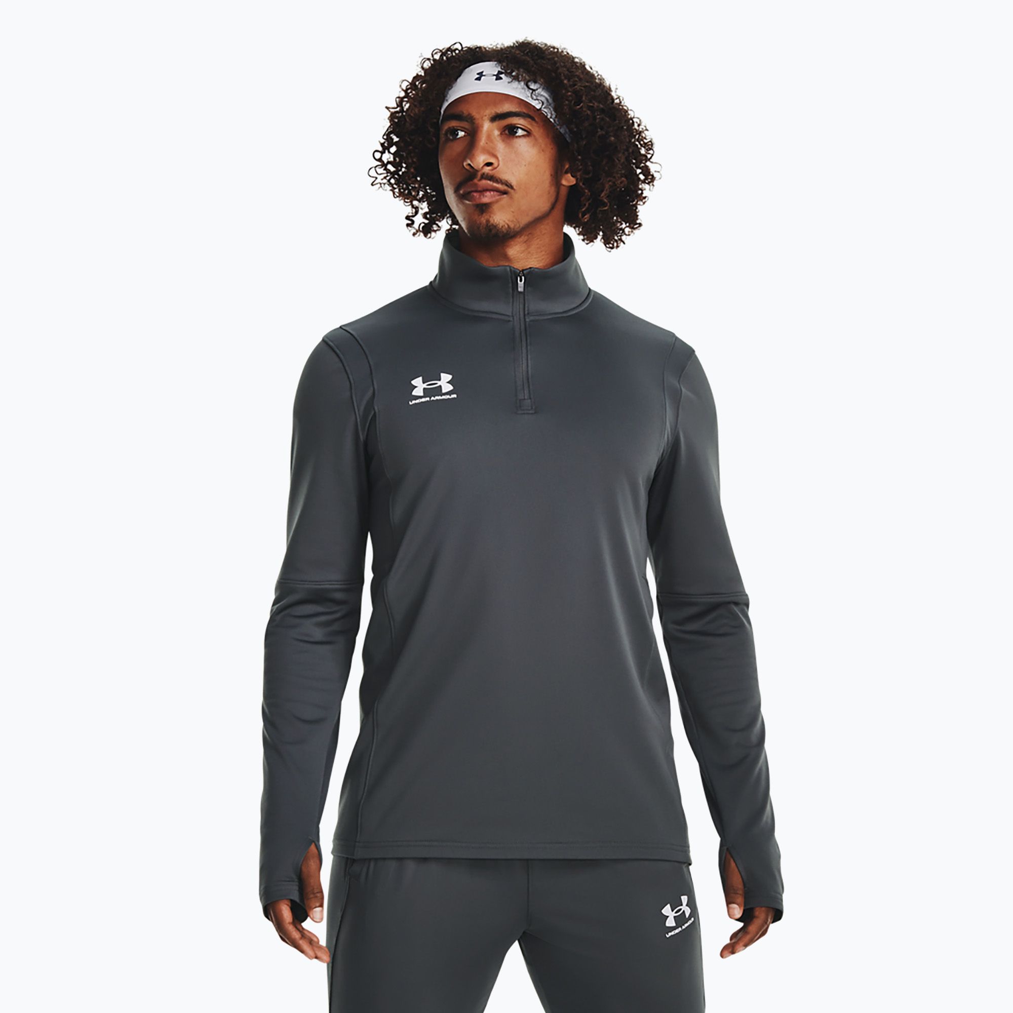 Bluza piłkarska męska Under Armour Challenger Midlayer castlerock/white 