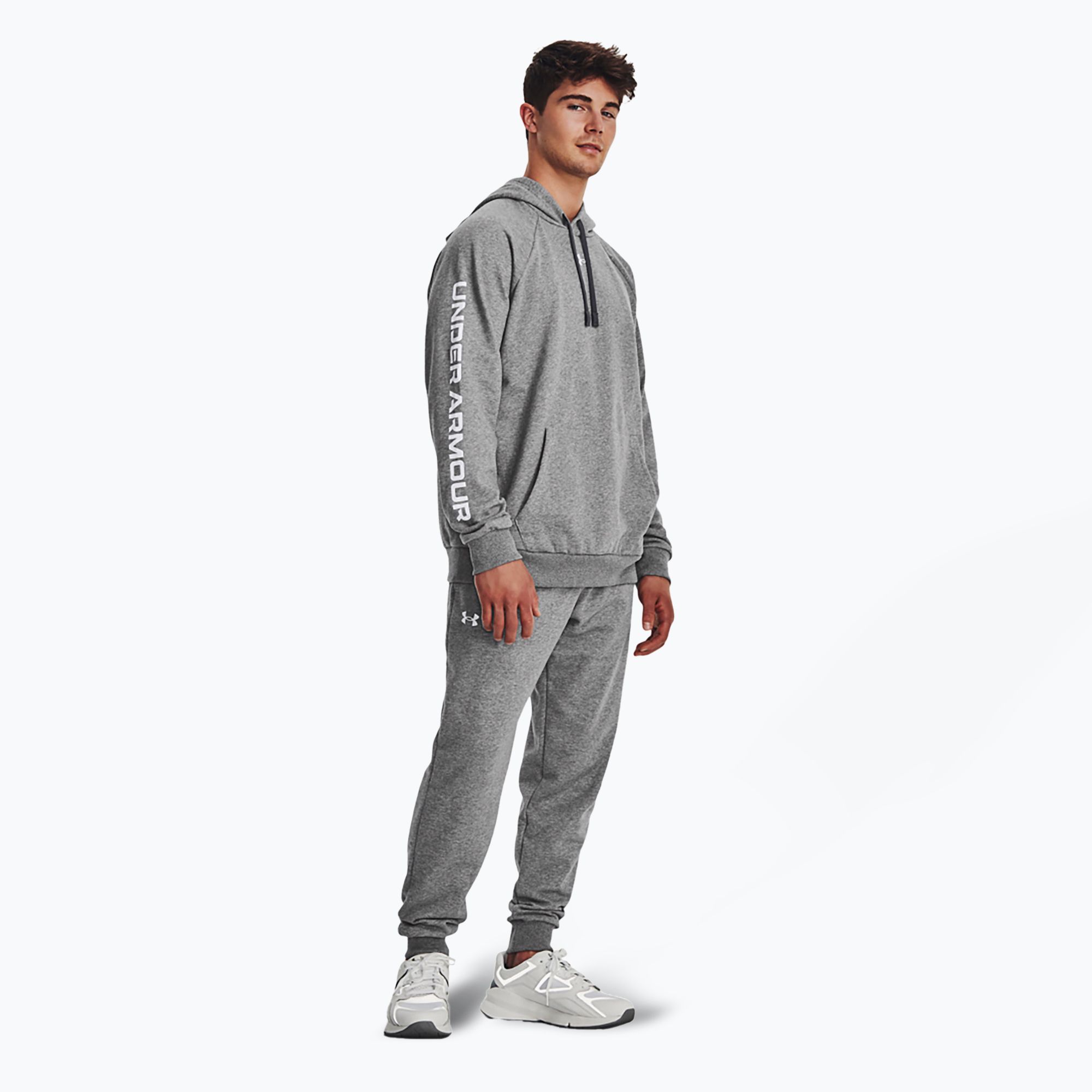 Dres męski Under Armour Rival Fleece Suit castlerock light heather/white 