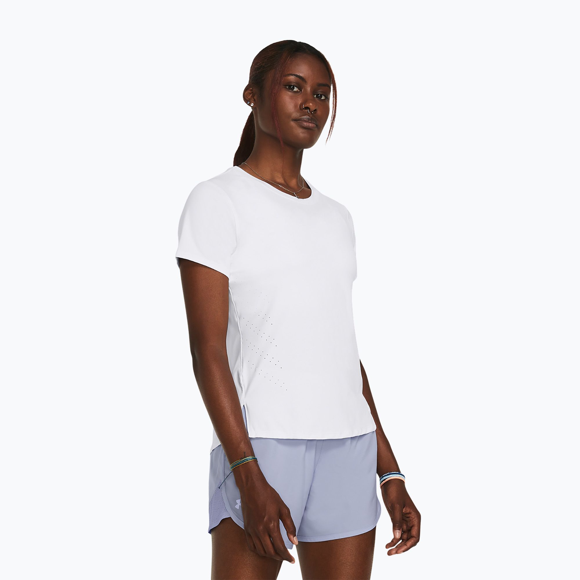 Koszulka do biegania damska Under Armour Launch Elite white/reflective 