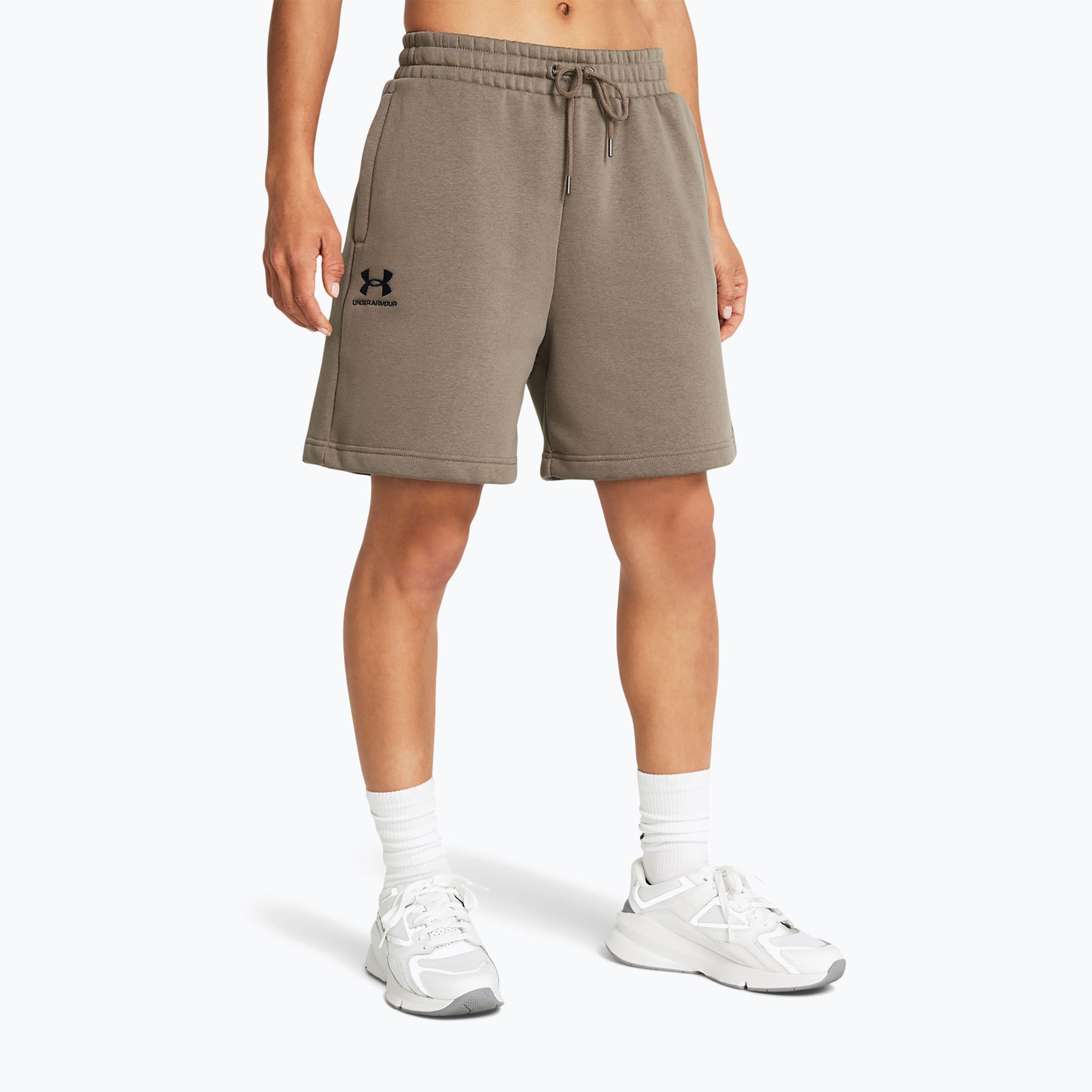 Spodenki damskie Under Armour Essl Flc Relax BF taupe dusk/black 
