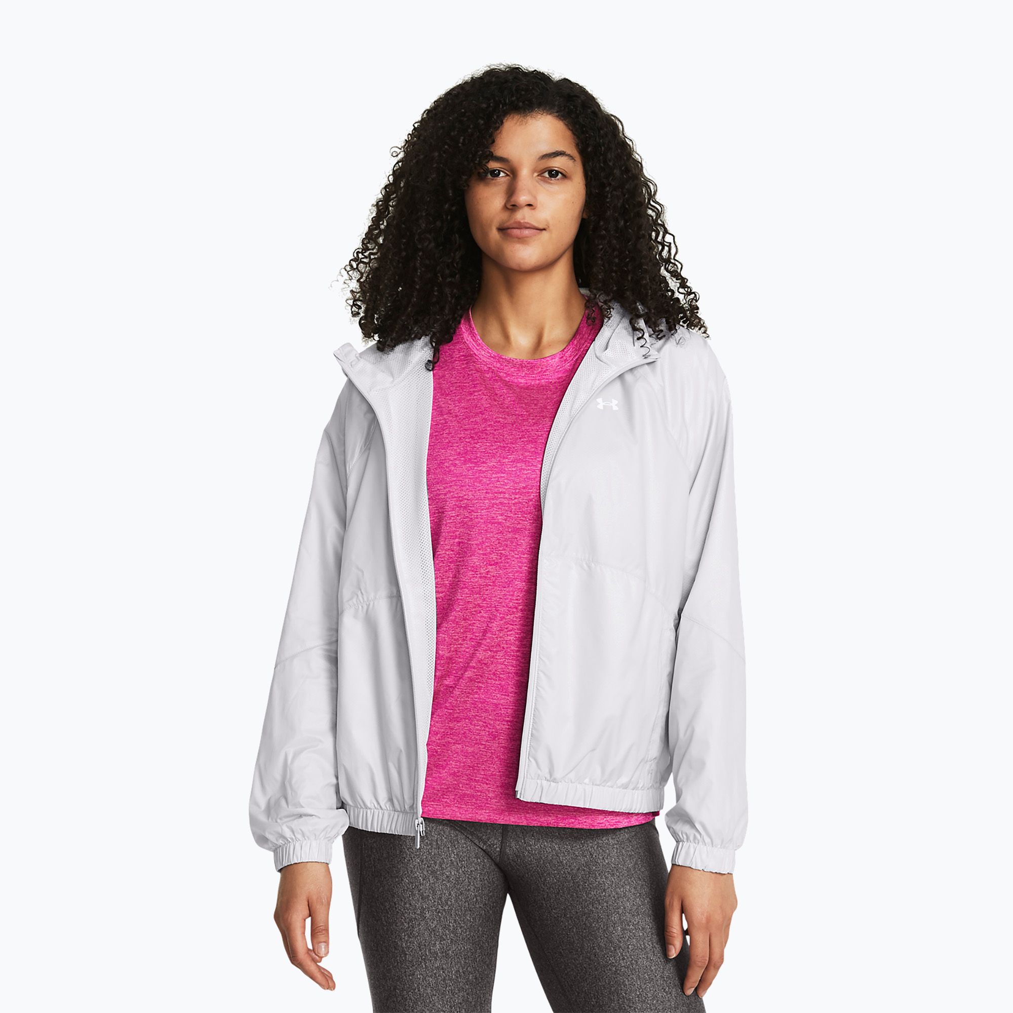 Kurtka przeciwwiatrowa damska Under Armour Sport Windbreaker halo gray/white 