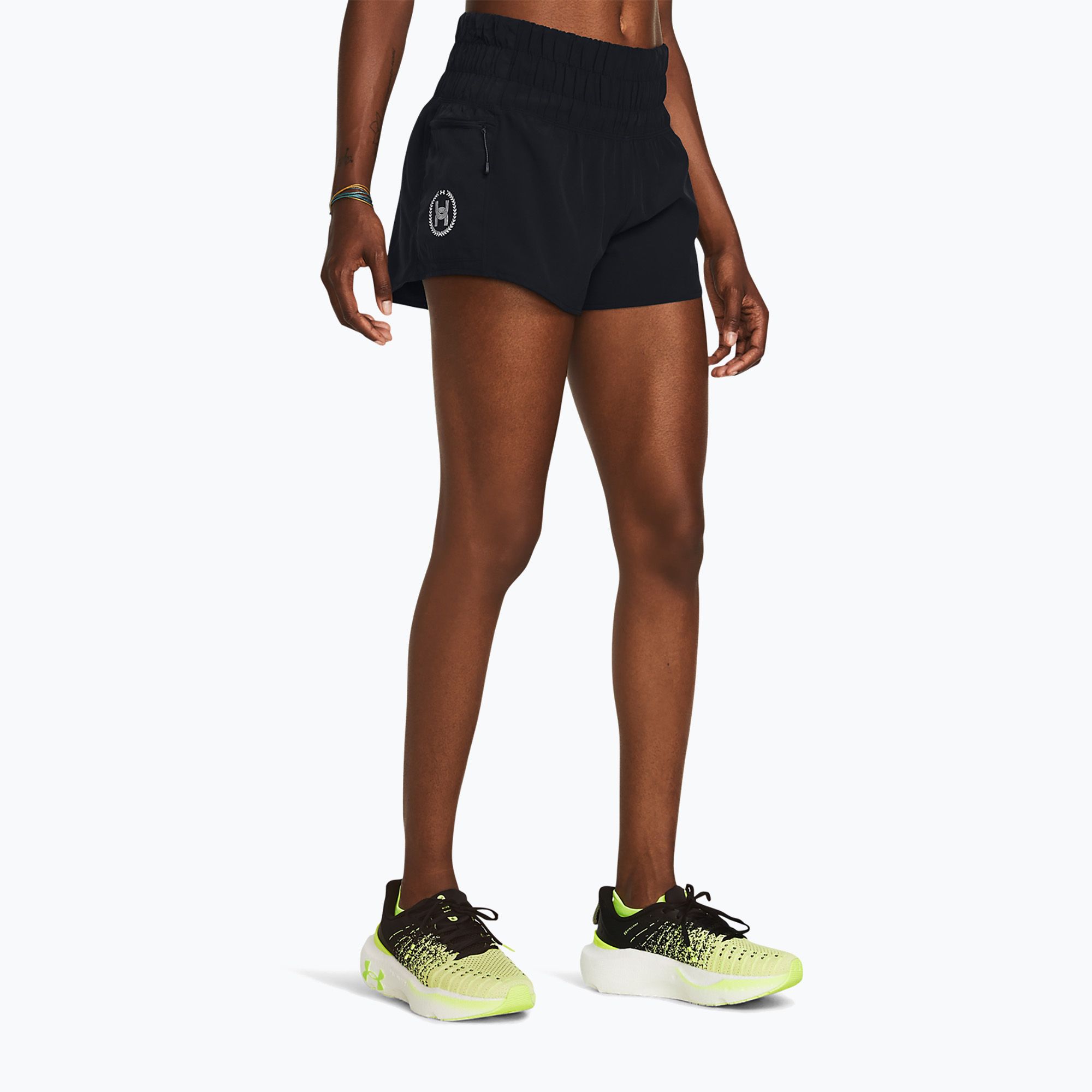 Spodenki do biegania damskie Under Armour Run Anywhere black/black/white 