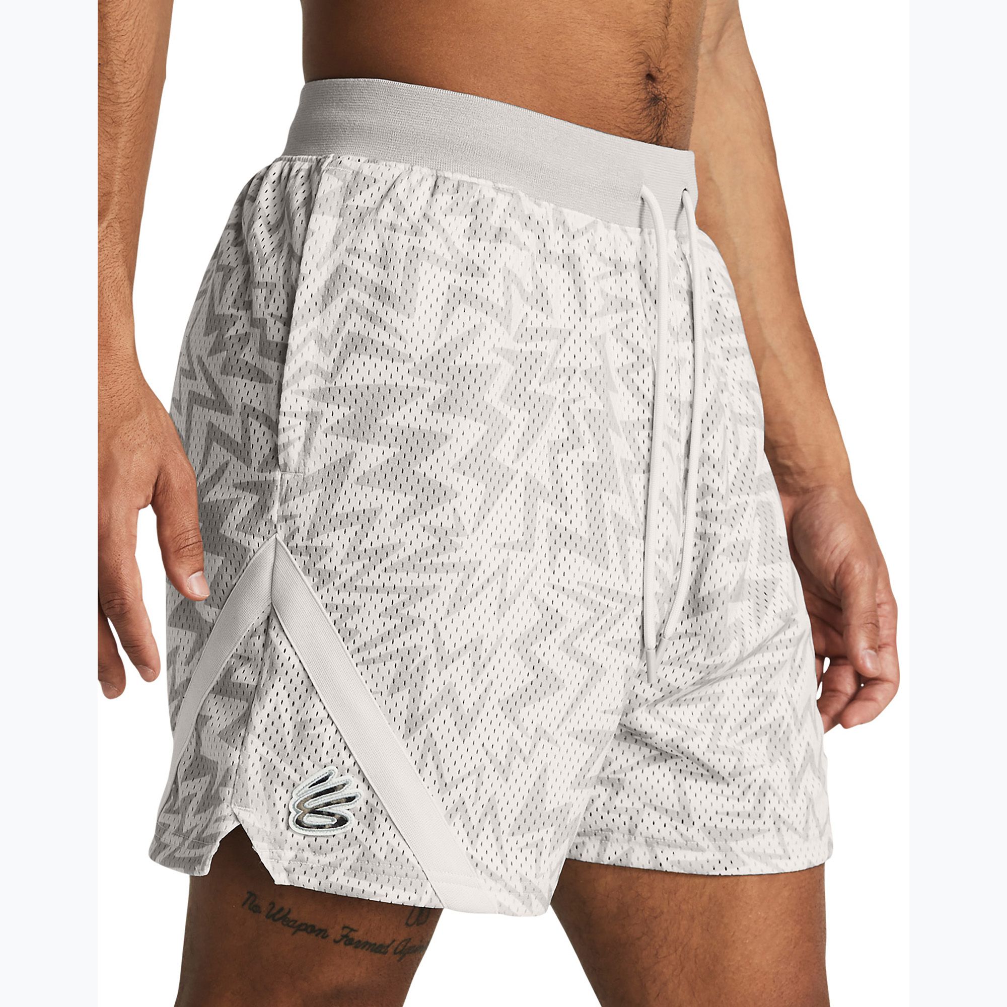 Spodenki koszykarskie męskie Under Armour Curry Mesh Short white clay/mod gray 