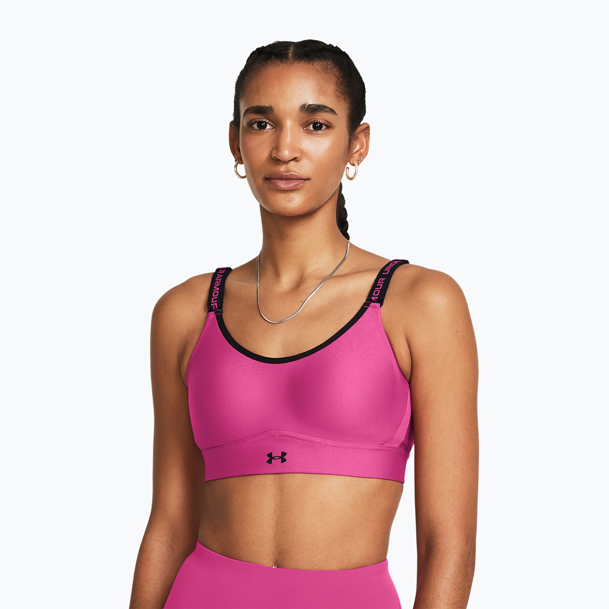 Biustonosz treningowy Under Armour Infinity Mid astro pink/black 