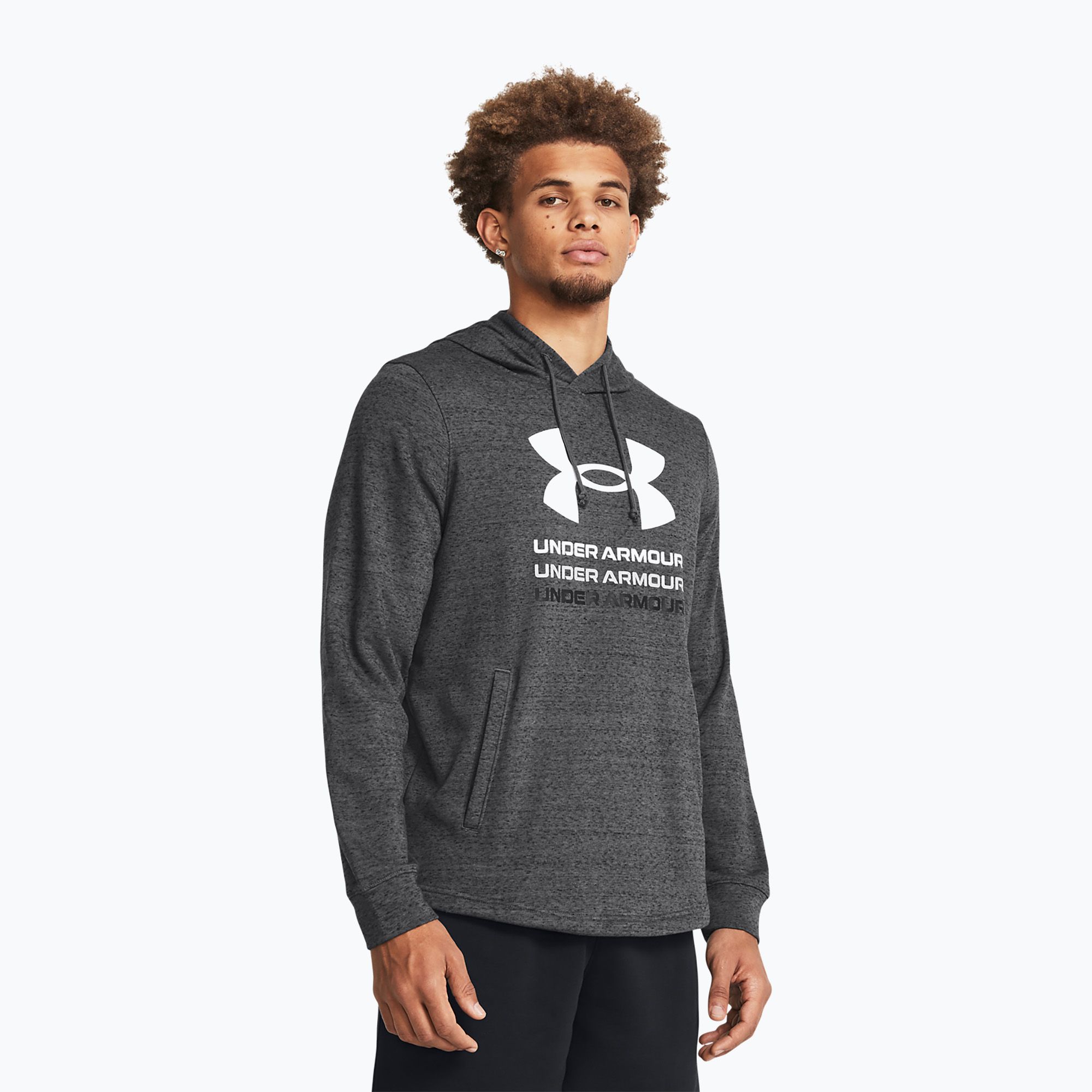 Bluza męska Under Armour Rival Terry Graphic Hood castlerock/black 