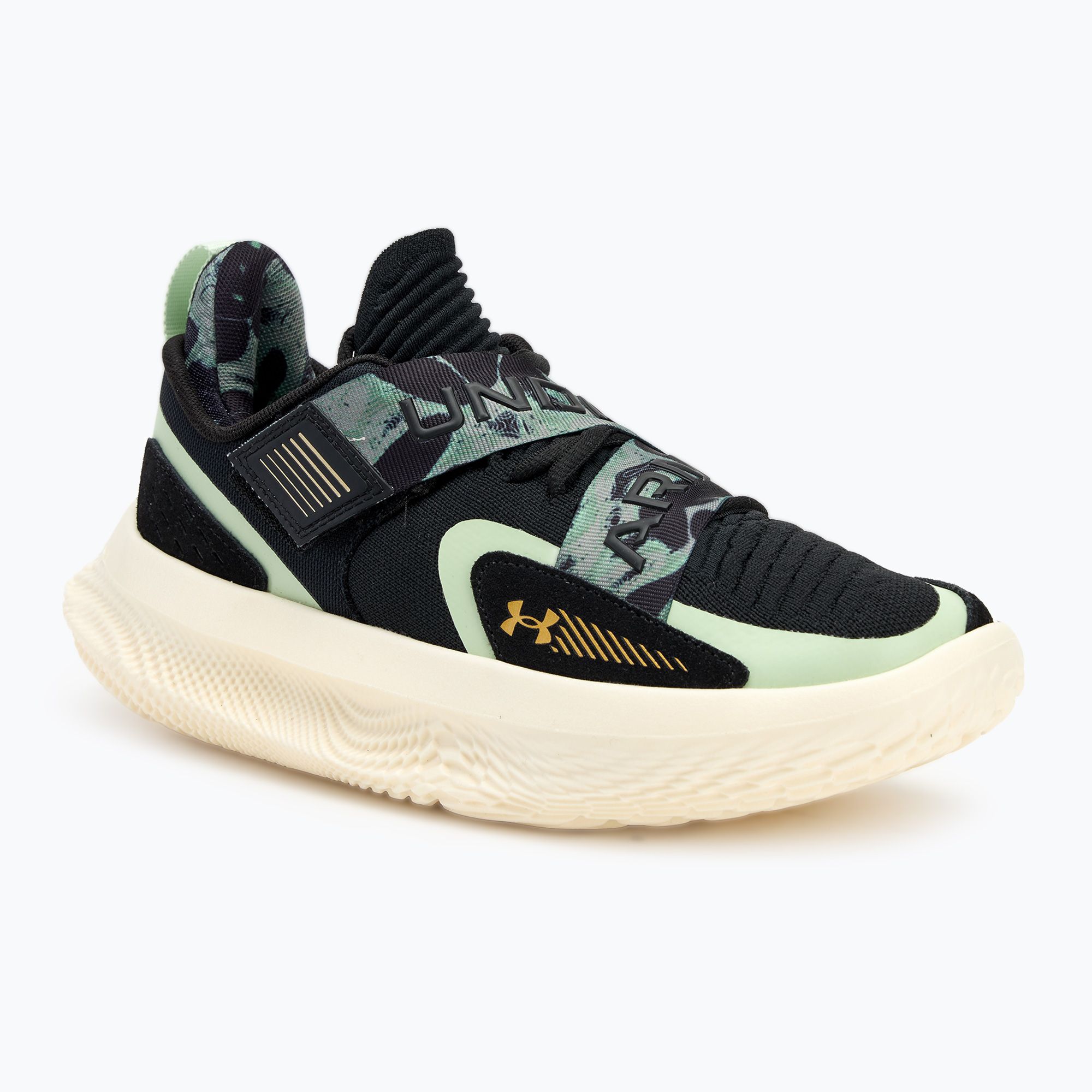 Buty do koszykówki Under Armour Flow Futr X 4 Camo black/retro green/metallic gold 