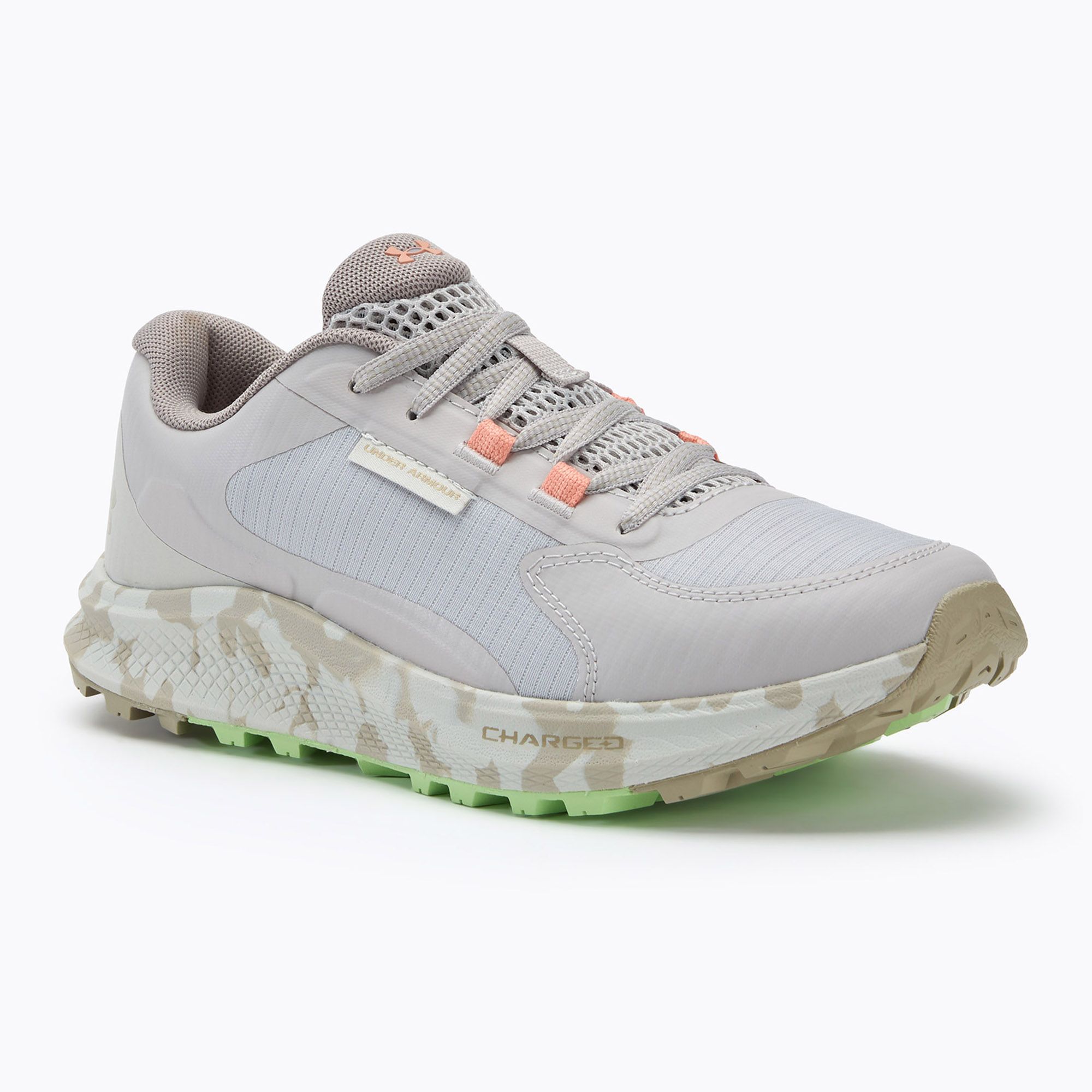 Buty do biegania damskie Under Armour Charged Bandit Trail 3 gray matter/white clay/aero orange 