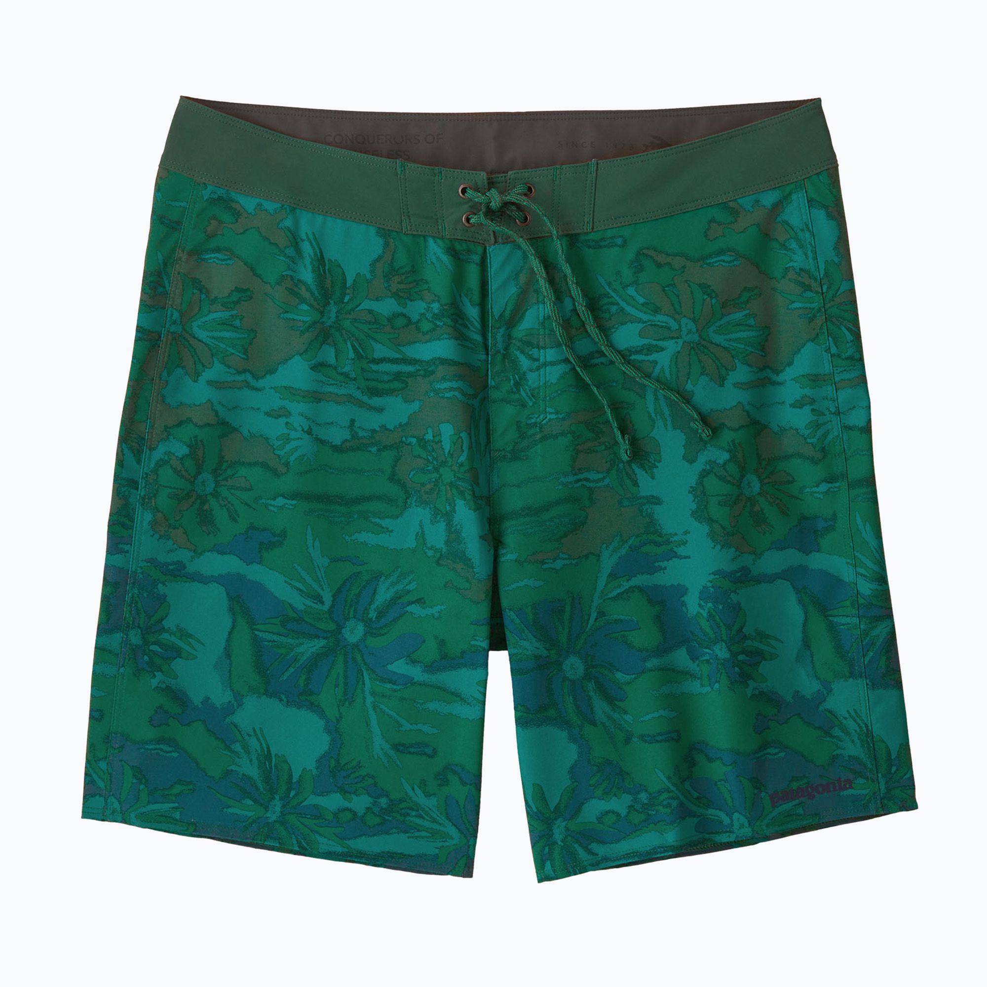 Szorty kąpielowe męskie Patagonia Hydropeak Boardshorts cliffs and coves/conifer green 