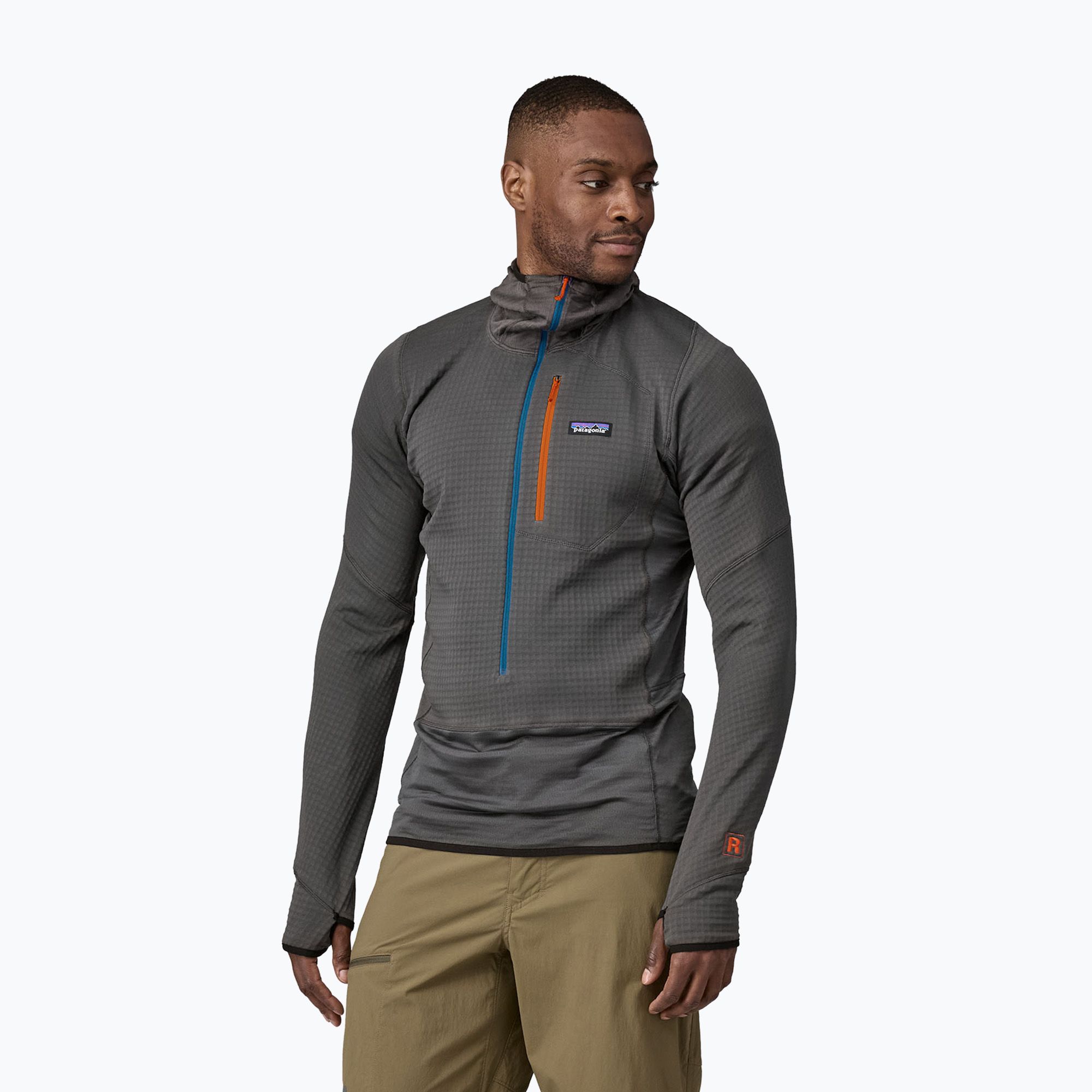 Bluza trekkingowa męska R1 Pullover Hoody forge grey w/endless blue 