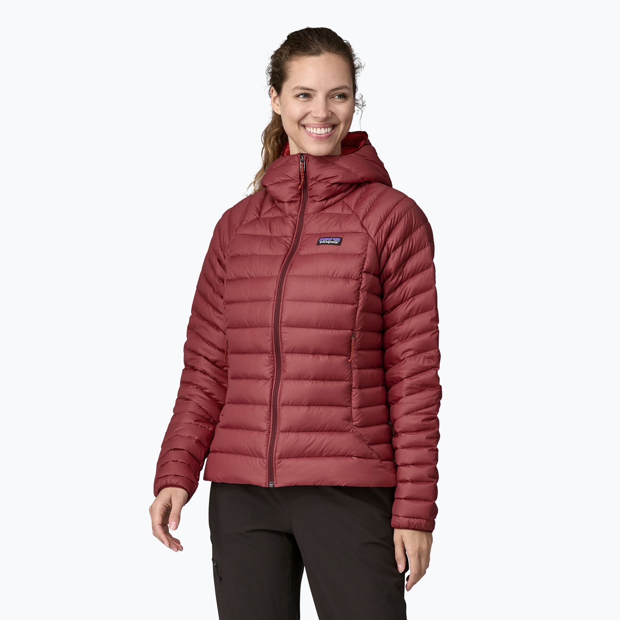 Kurtka puchowa damska Patagonia Down Sweater Hoody oxide red 