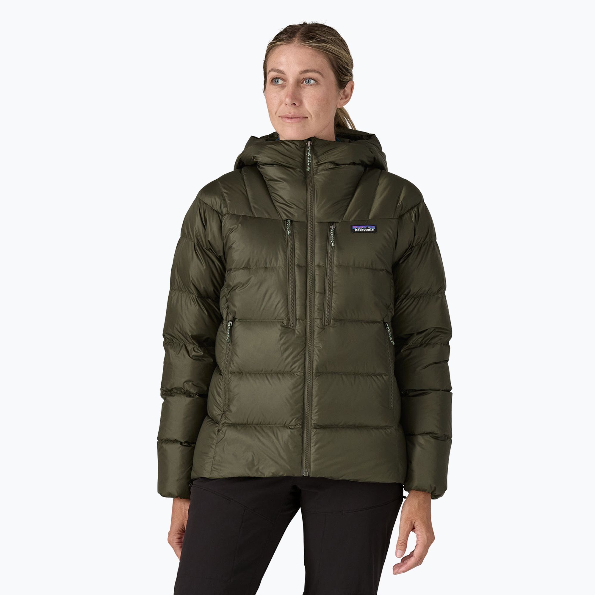 Kurtka puchowa damska Patagonia Fitz Roy Down Hoody pine needle green 