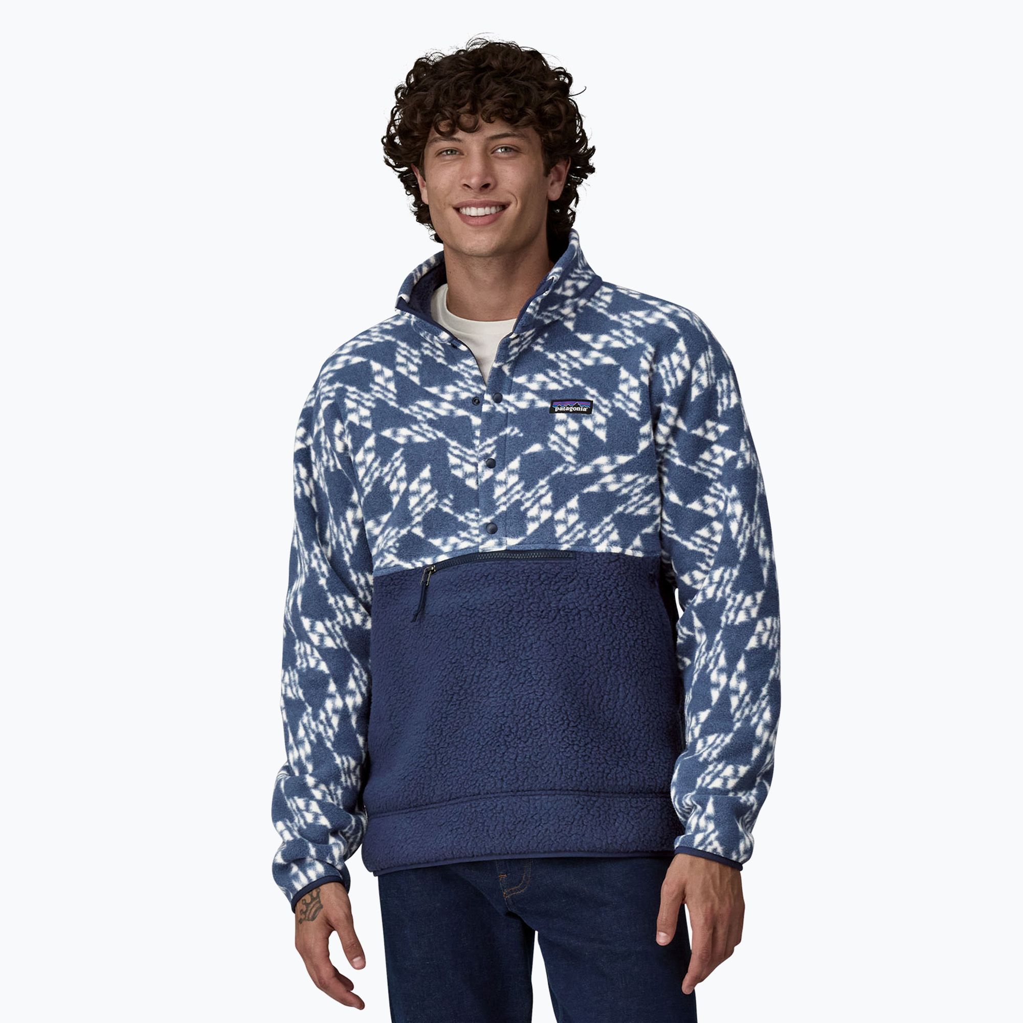 Bluza trekkingowa męska Patagonia Retro Pile 1/2 Snap P/O new navy 