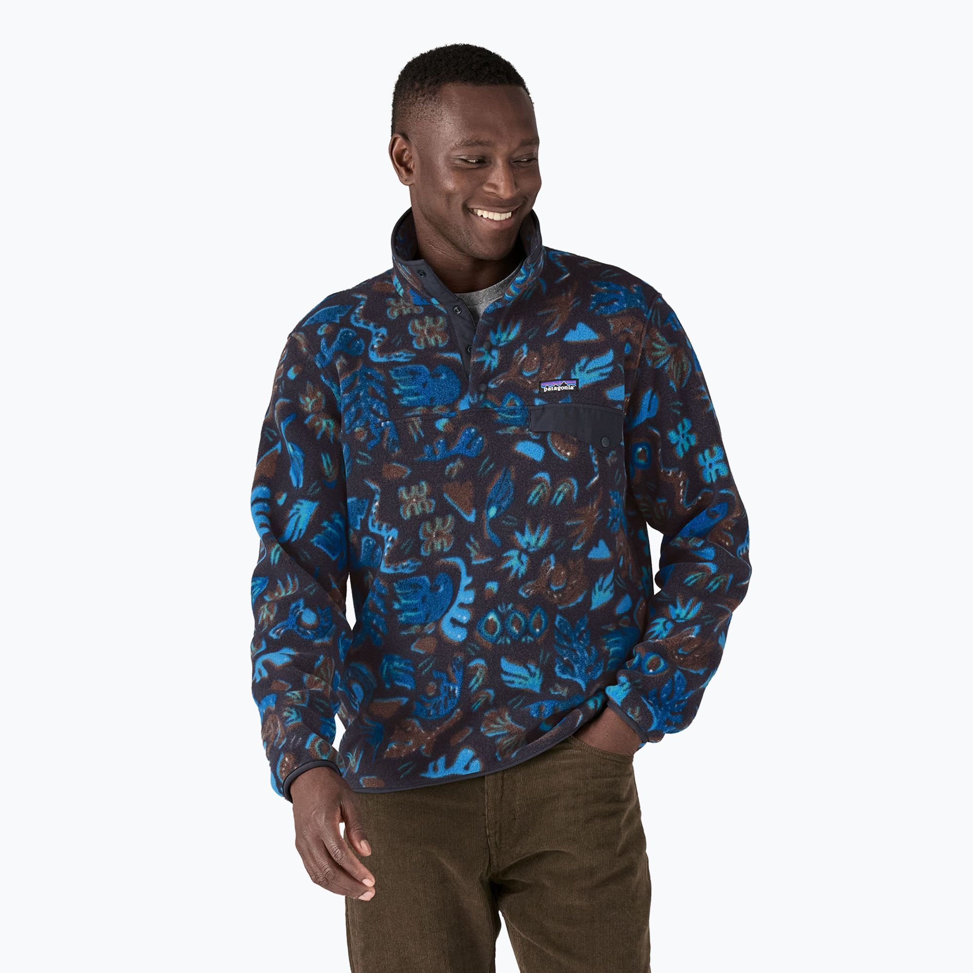 Bluza trekkingowa męska Patagonia LW Synch Snap-T P/O across oceans/pitch blue 