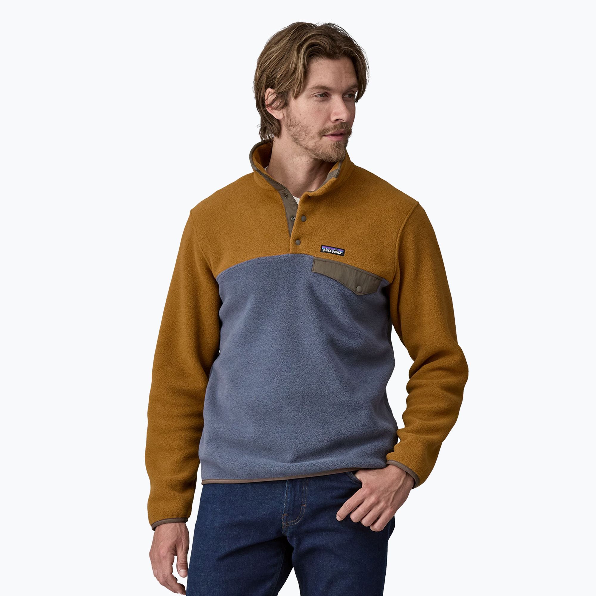 Bluza trekkingowa męska Patagonia LW Synch Snap-T P/O shelter brown 