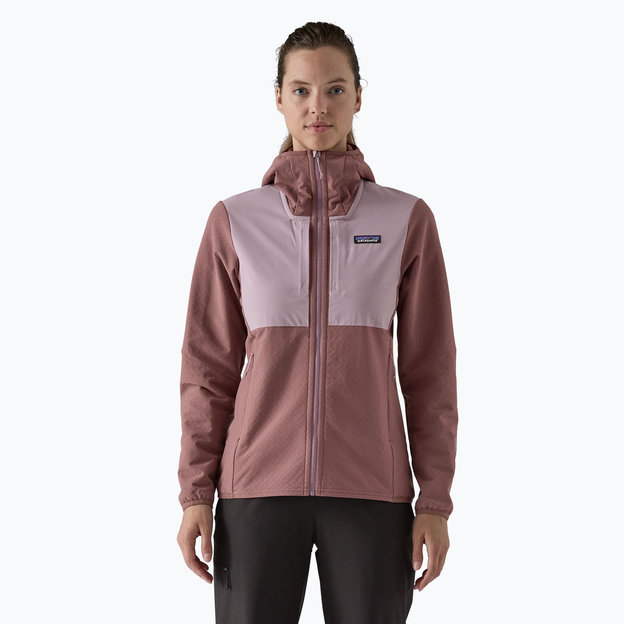Kurtka softshell damska Patagonia R2 CrossStrata Hoody dulse mauve 