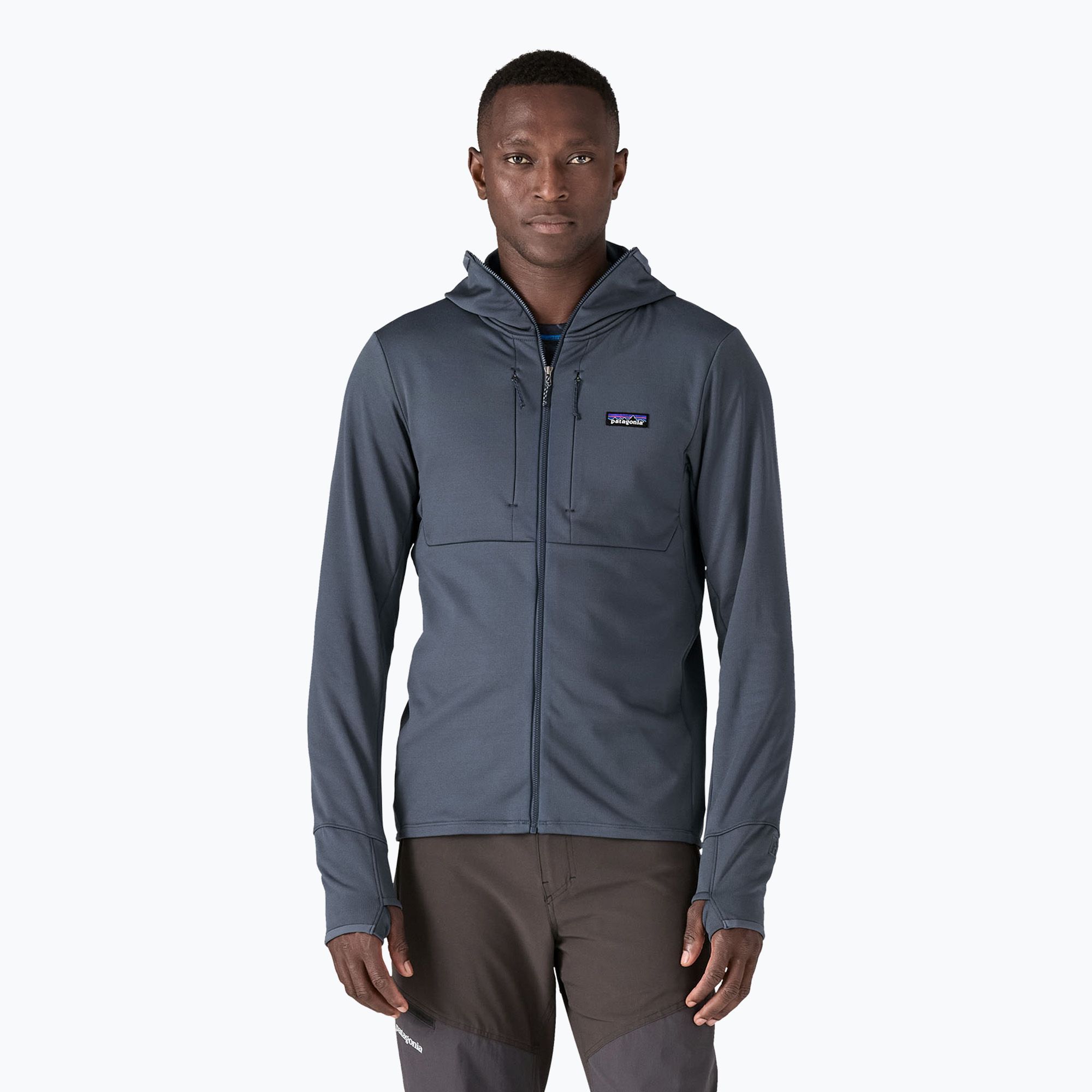 Bluza trekkingowa męska Patagonia R1 Thermal Full Zip Hoody smolder blue 