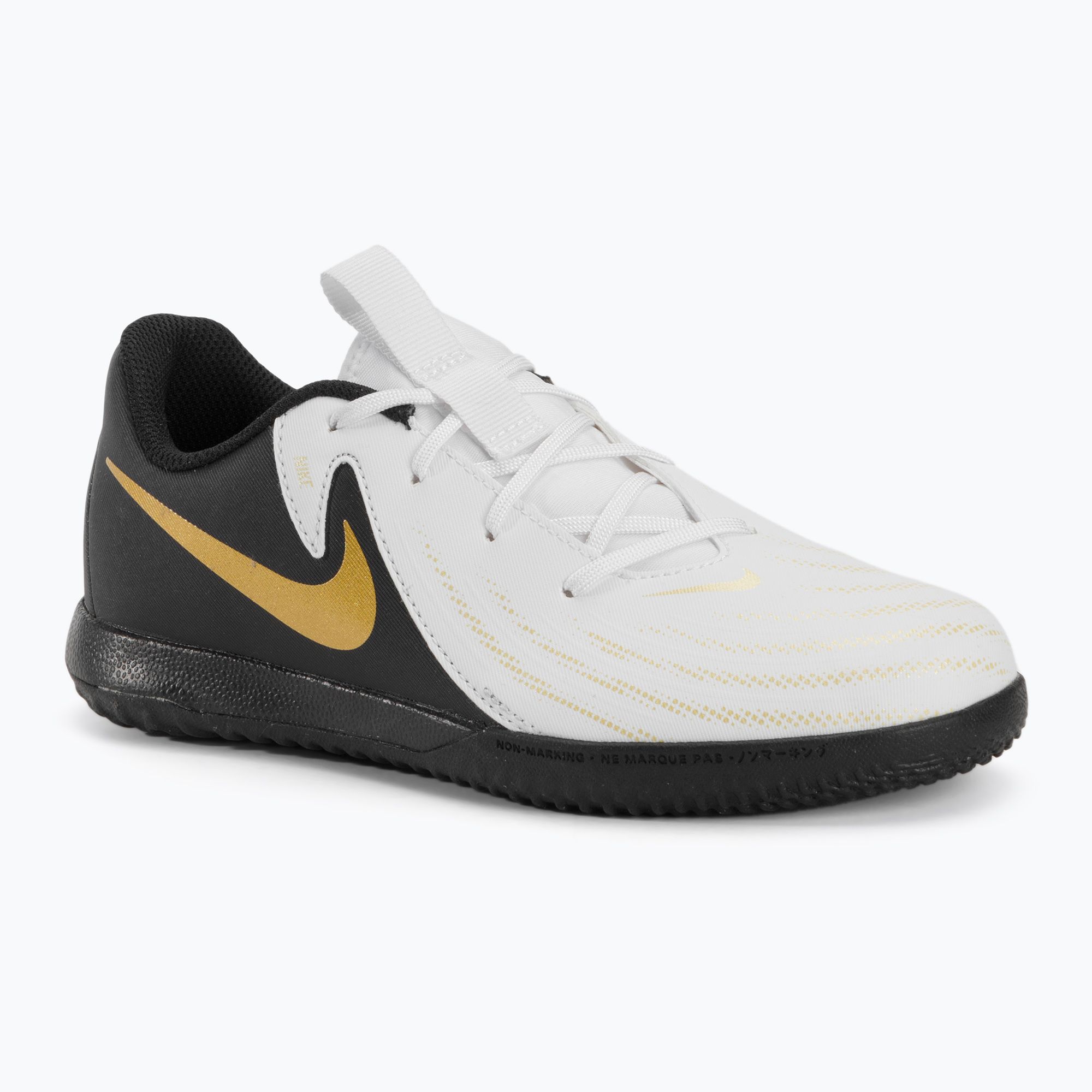 Buty piłkarskie dziecięce Nike Phantom GX II Academy IC white/metallic gold coin/black 