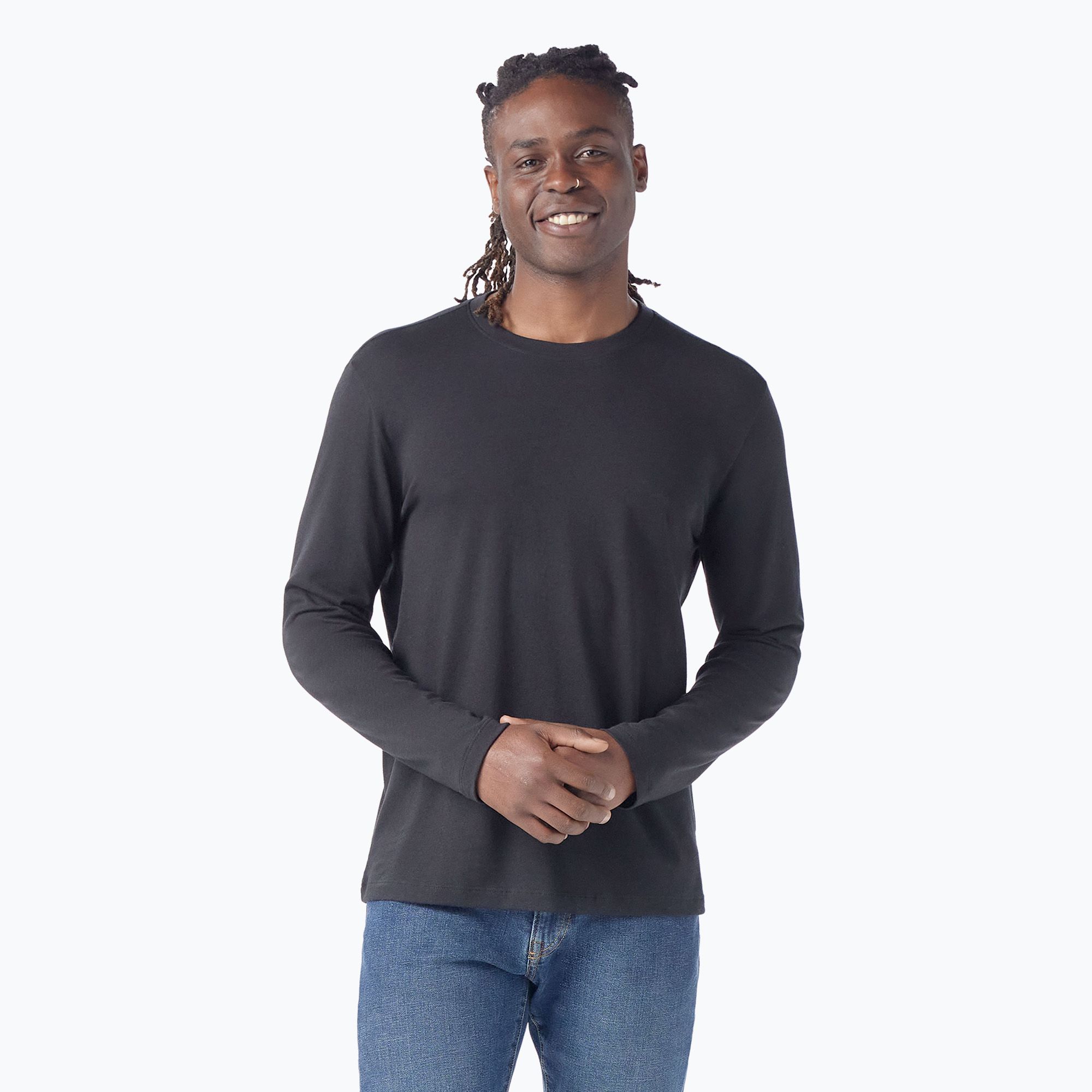 Longsleeve trekkingowy męski Smartwool Perfect Crew black 