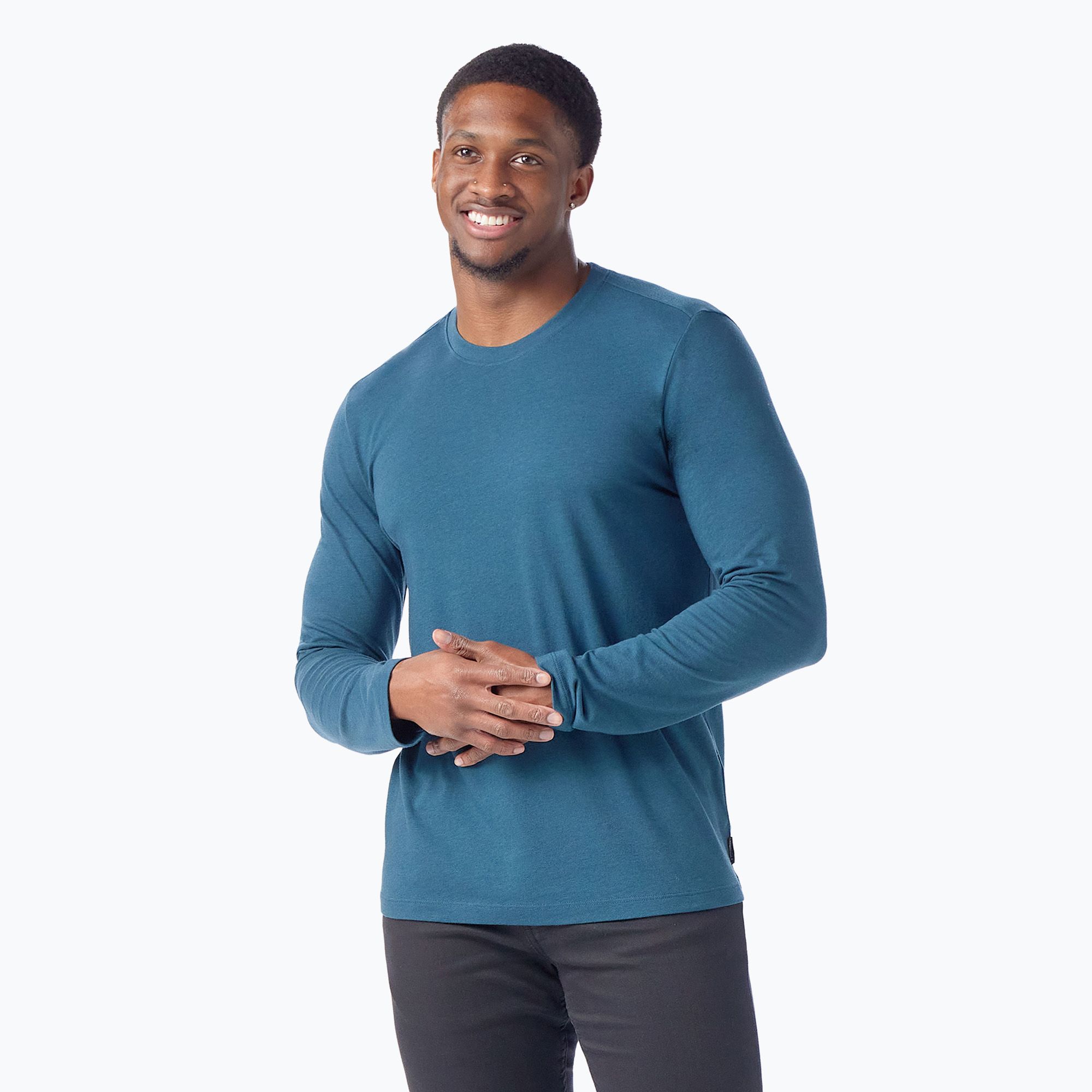 Longsleeve trekkingowy męski Smartwool Perfect Crew twilight blue 