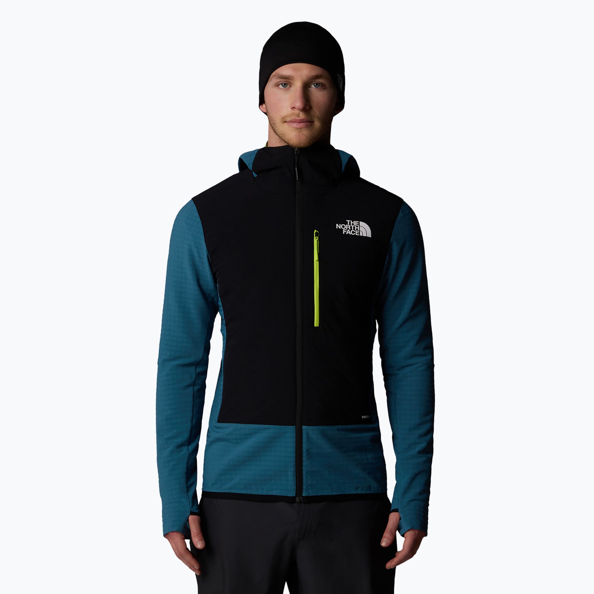 Kurtka hybrydowa męska The North Face Elixir Hybrid Ventrix Midlayer mallard blue/black 