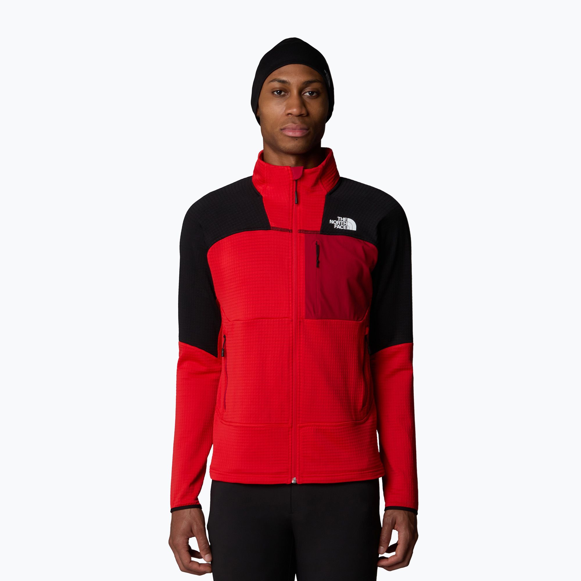 Bluza trekkingowa męska The North Face Stormgap Powergrid high risk red/tnf black/garnet red 