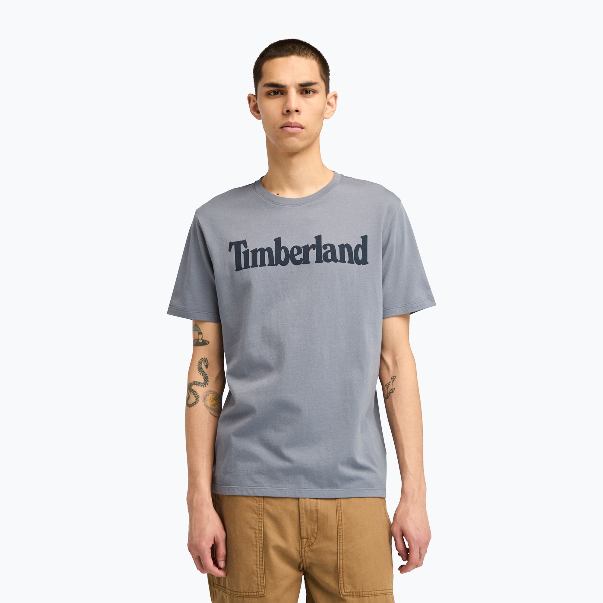 Koszulka męska Timberland Tfo Wordmark Logo folkstone grey 