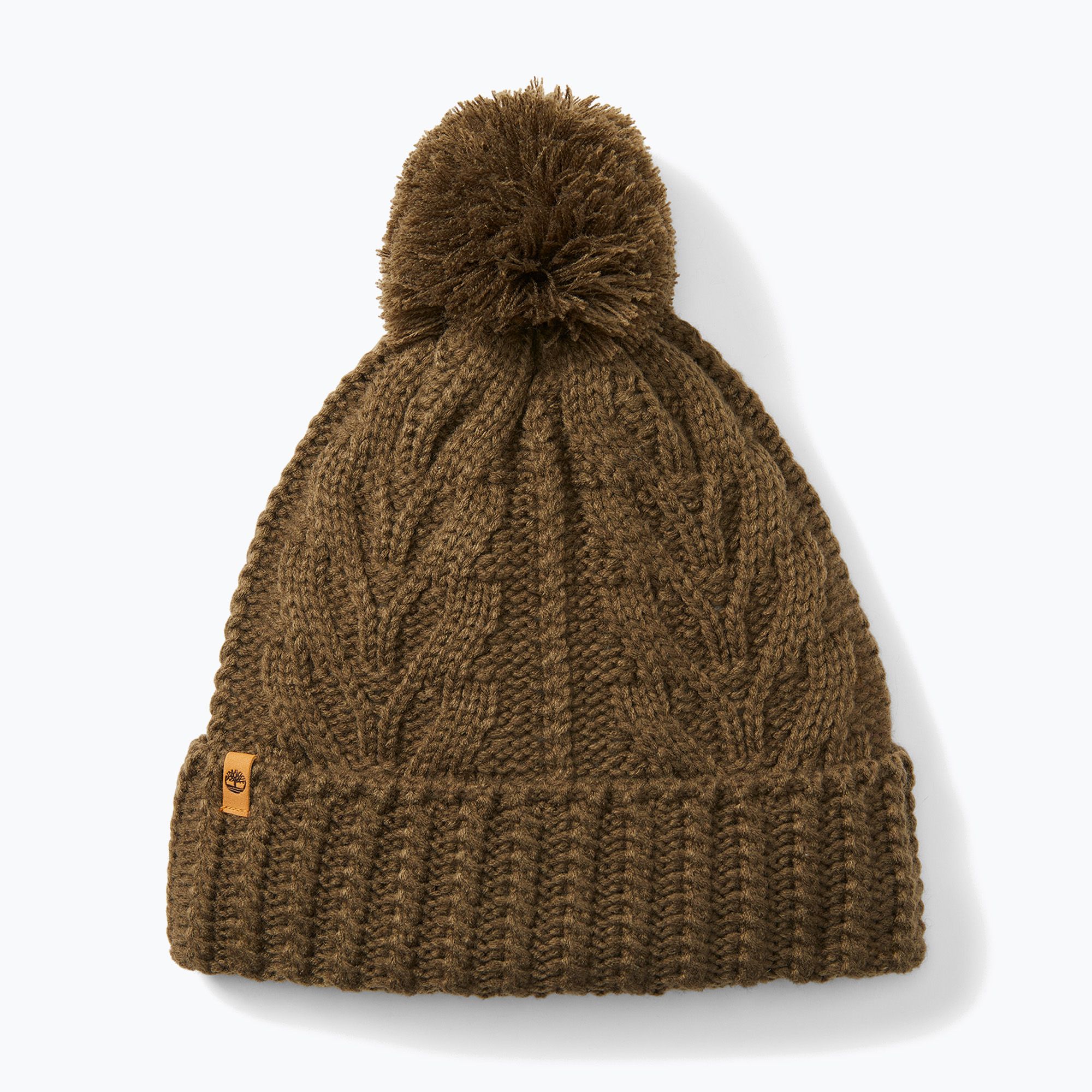 Czapka zimowa damska Timberland Cable Premium Pom Beanie leaf green 