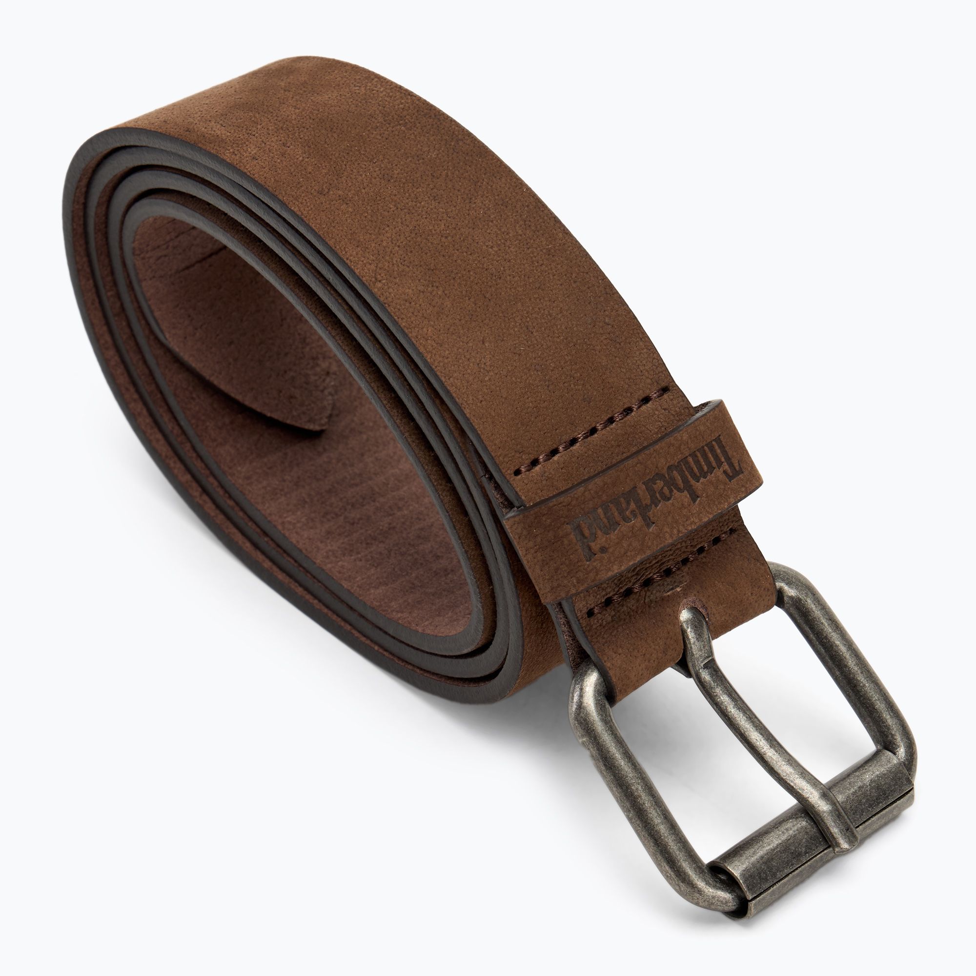 Pasek do spodni męski Timberland 35 mm Nubuck Belt dark brown 