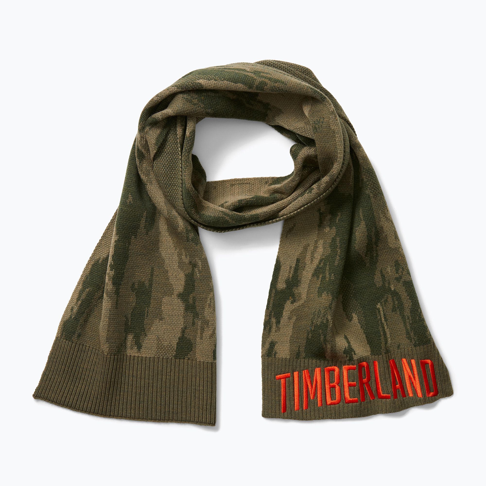 Szalik męski Timberland Camo Jacquard Scarf leaf green 
