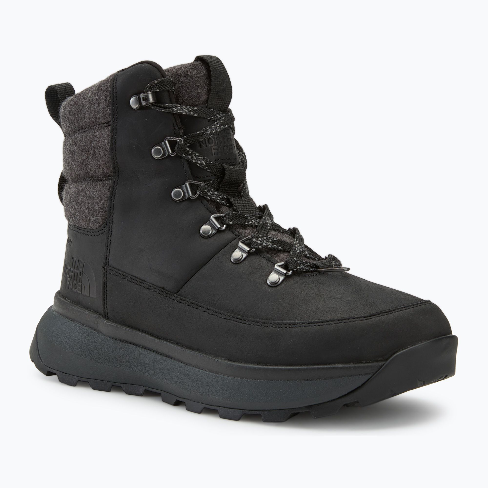 Śniegowce męskie The North Face Bergen Leather WP black/black 