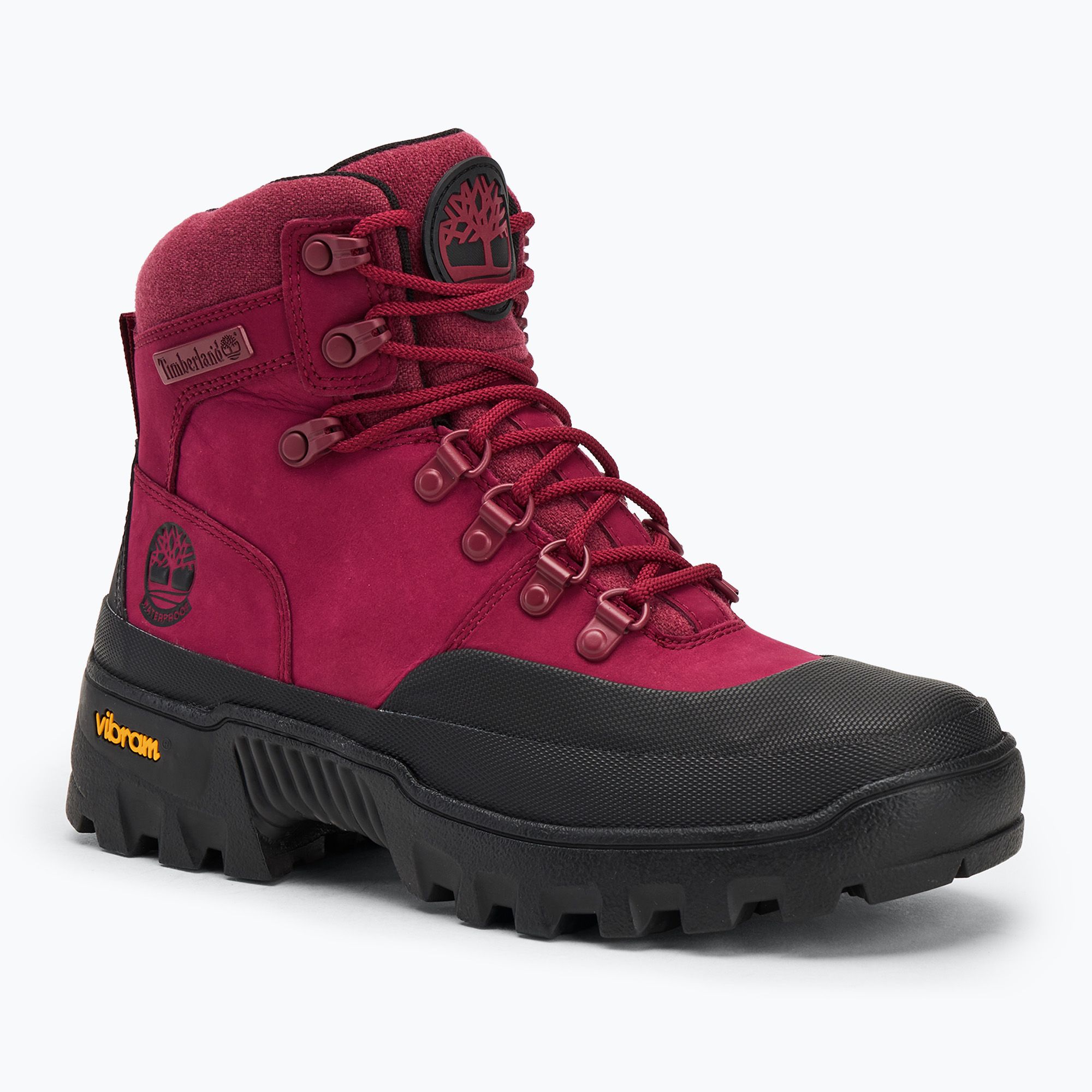 Buty damskie Timberland Vibram Mid Lace Waterproof Boot dark pink nubuck 