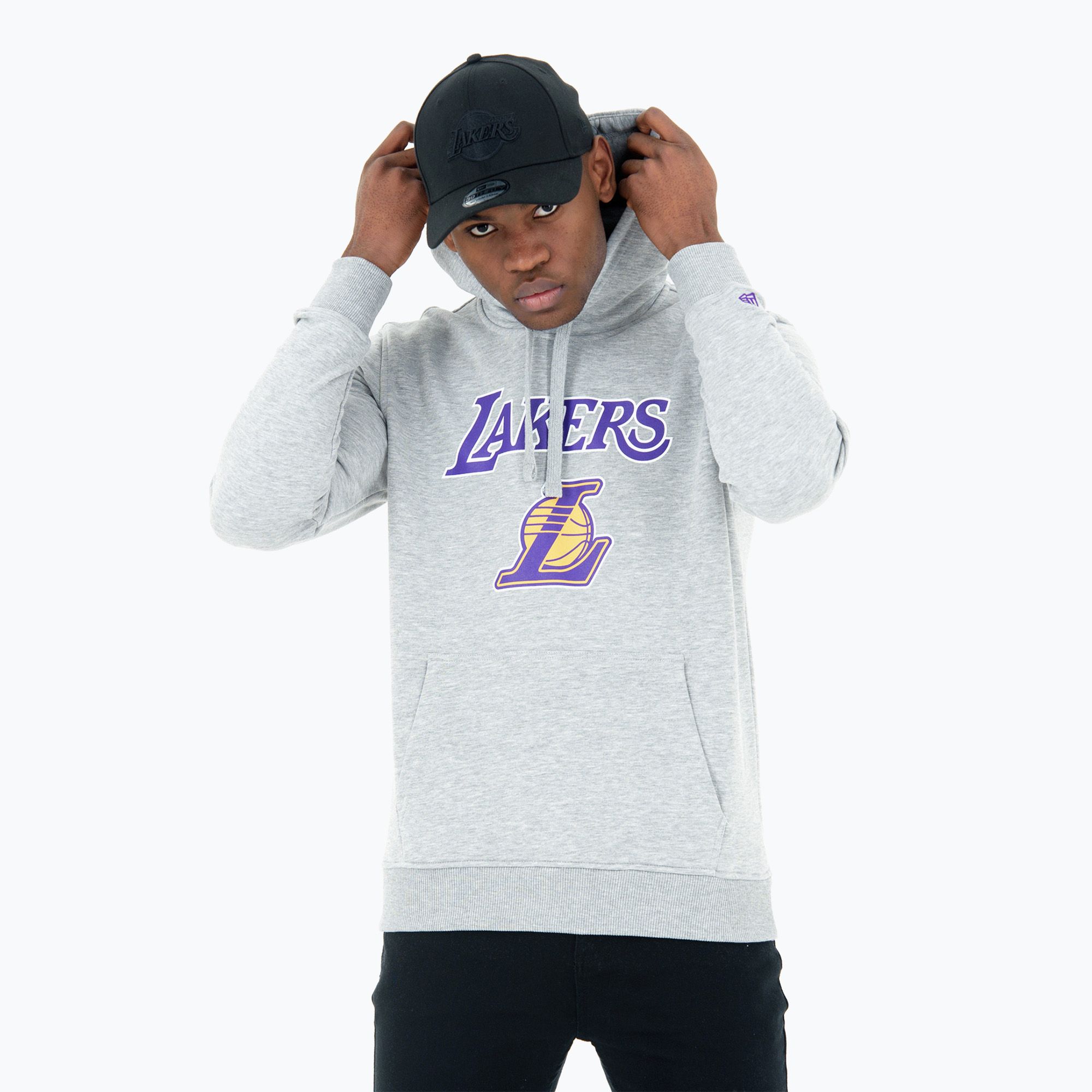 Bluza męska New Era NBA Regular Hoody Los Angeles Lakers grey med 