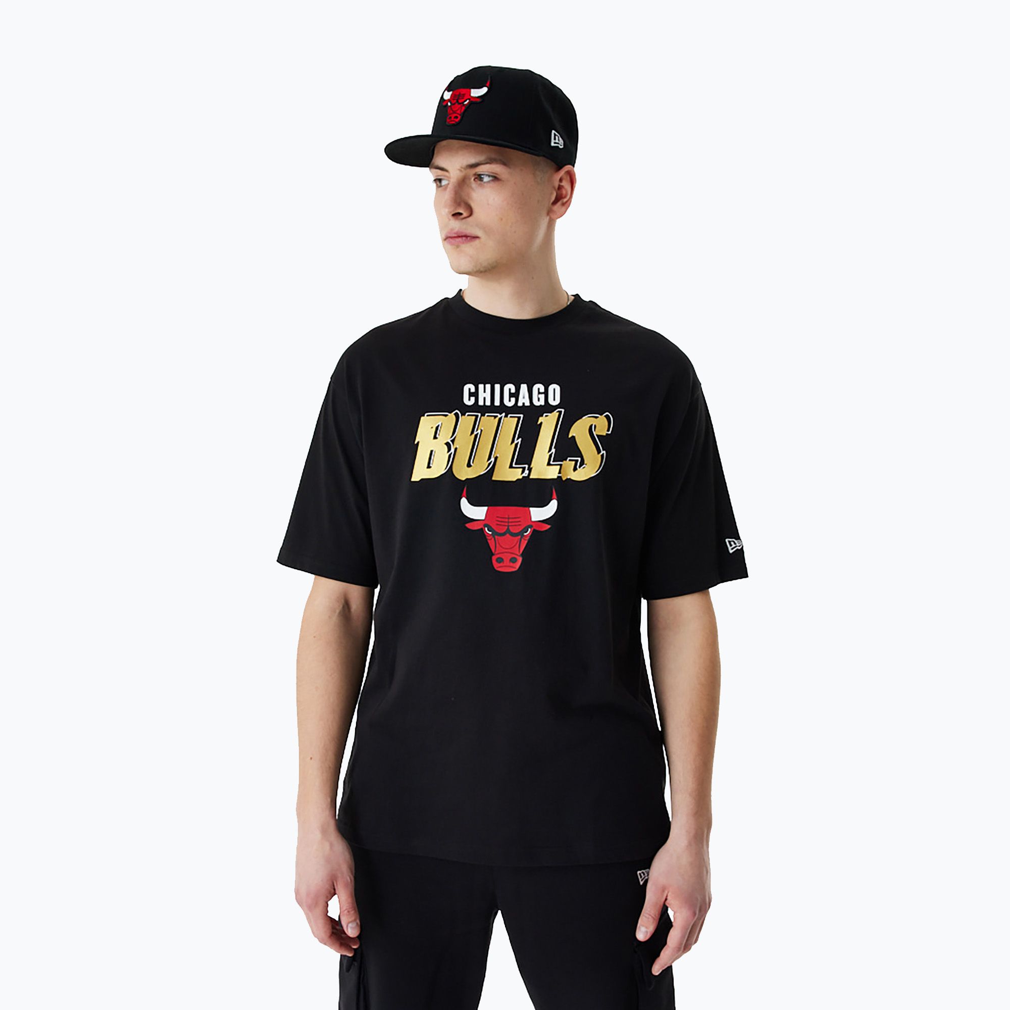Koszulka męska New Era Team Script OS Tee Chicago Bulls black 