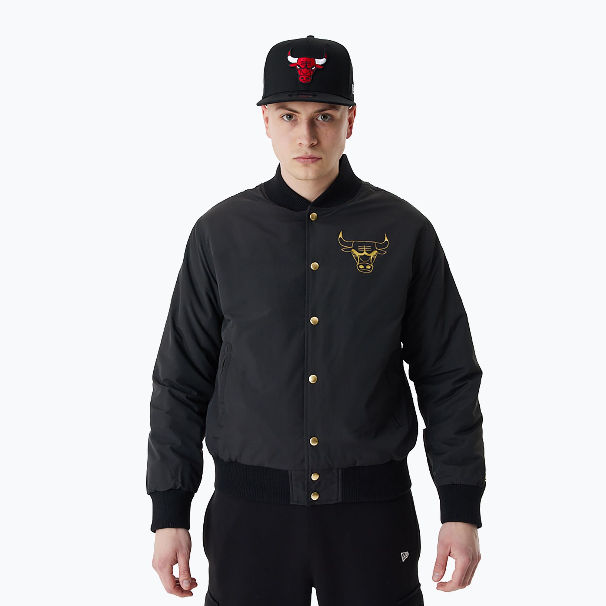 Kurtka męska New Era NBA Script BP Bomber Chicago Bulls black 