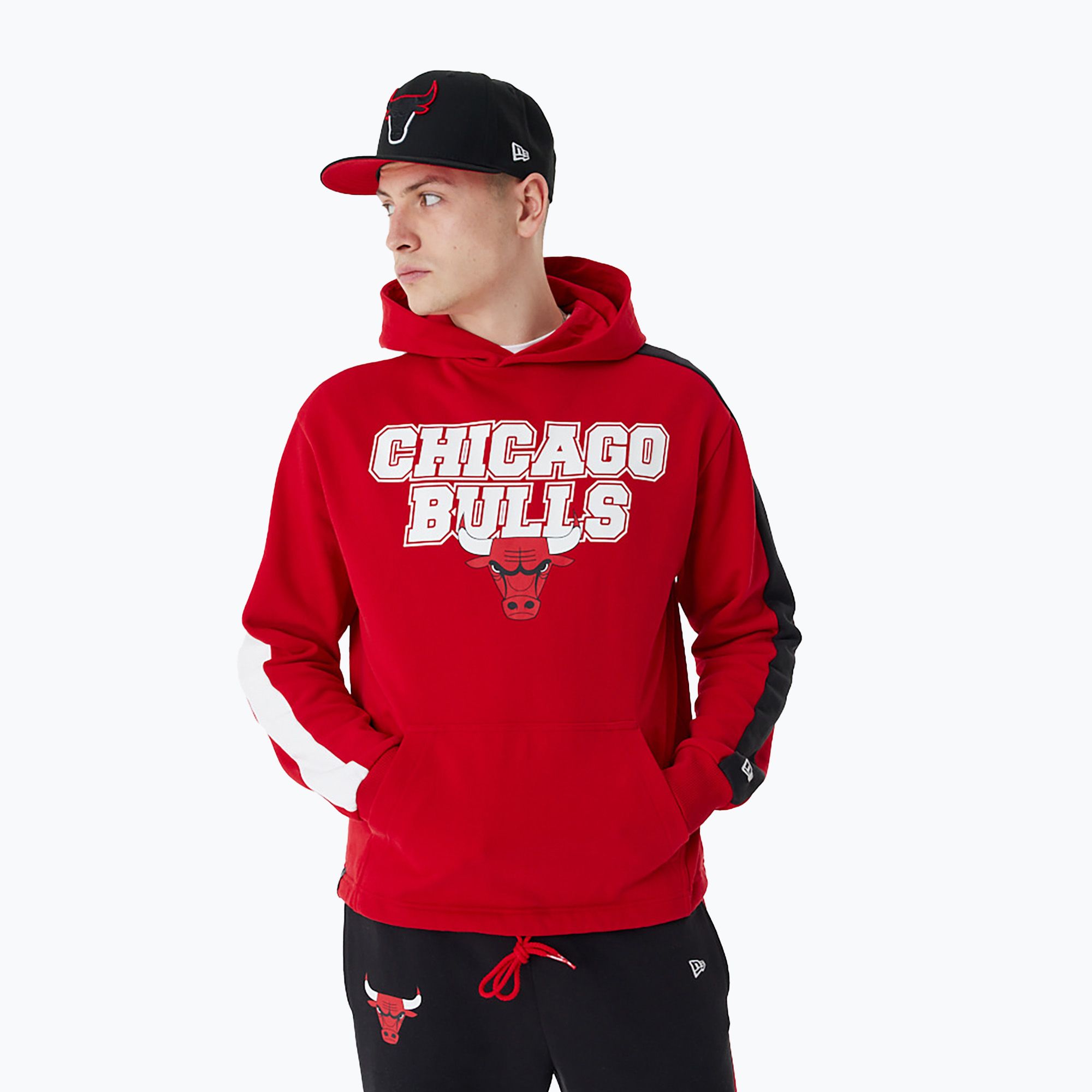 Bluza męska New Era NBA Large Graphic OS Hoody Chicago Bulls red 