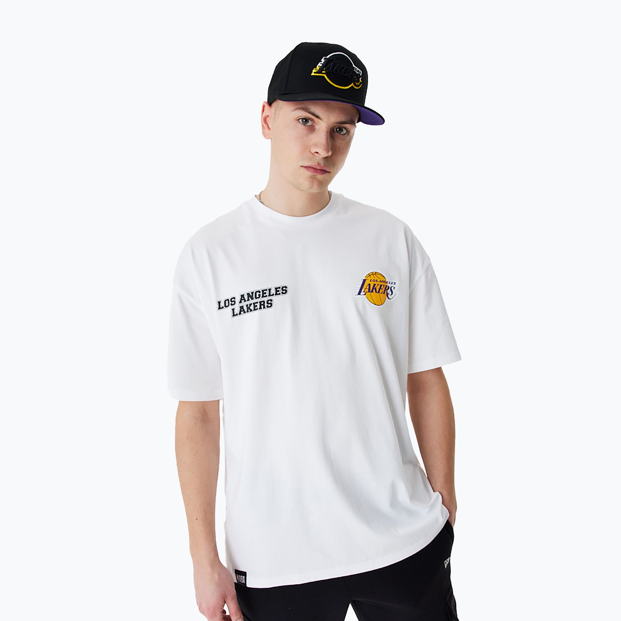 Koszulka męska New Era NBA Large Graphic BP OS Tee Los Angeles Lakers white 