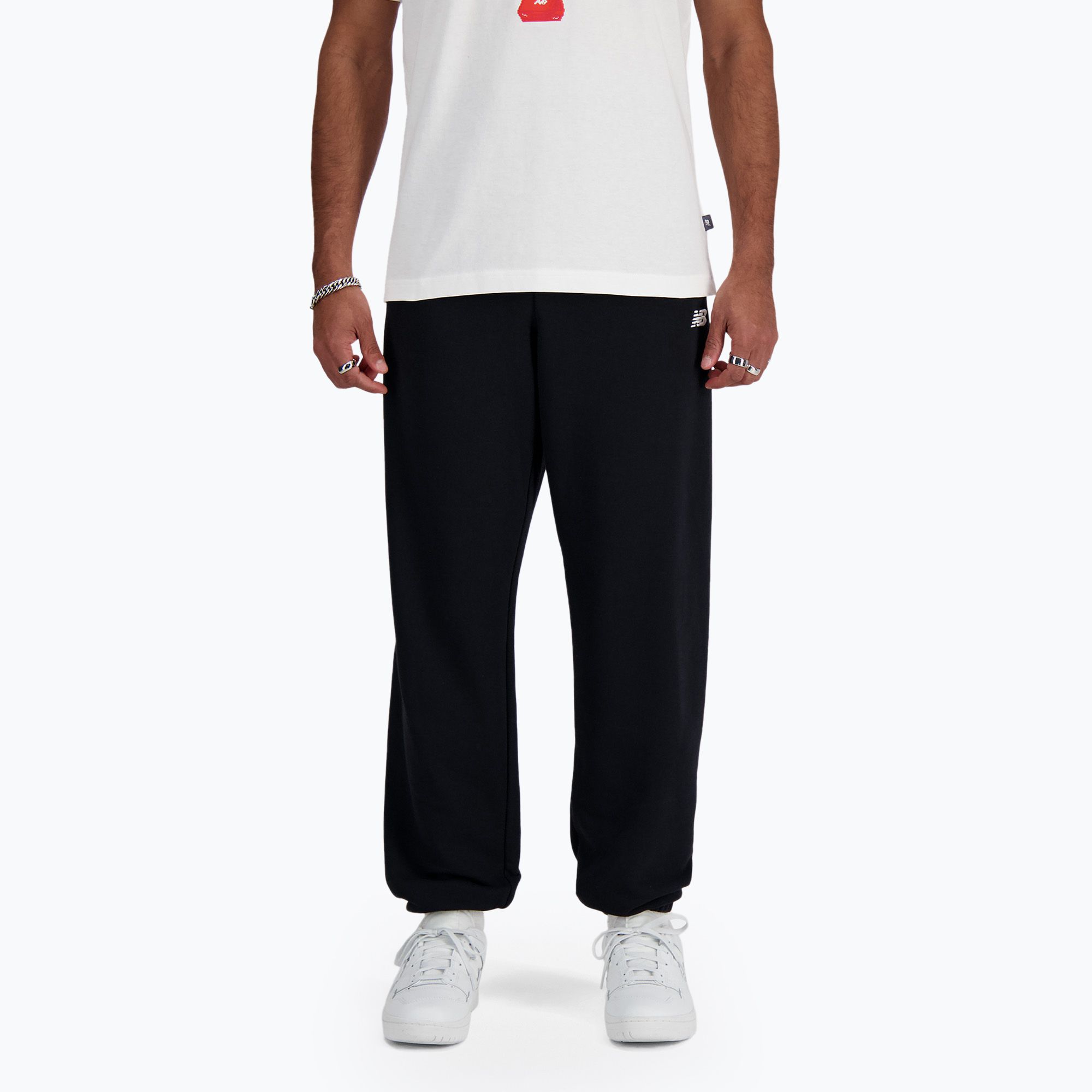 Spodnie męskie New Balance French Terry Jogger black 