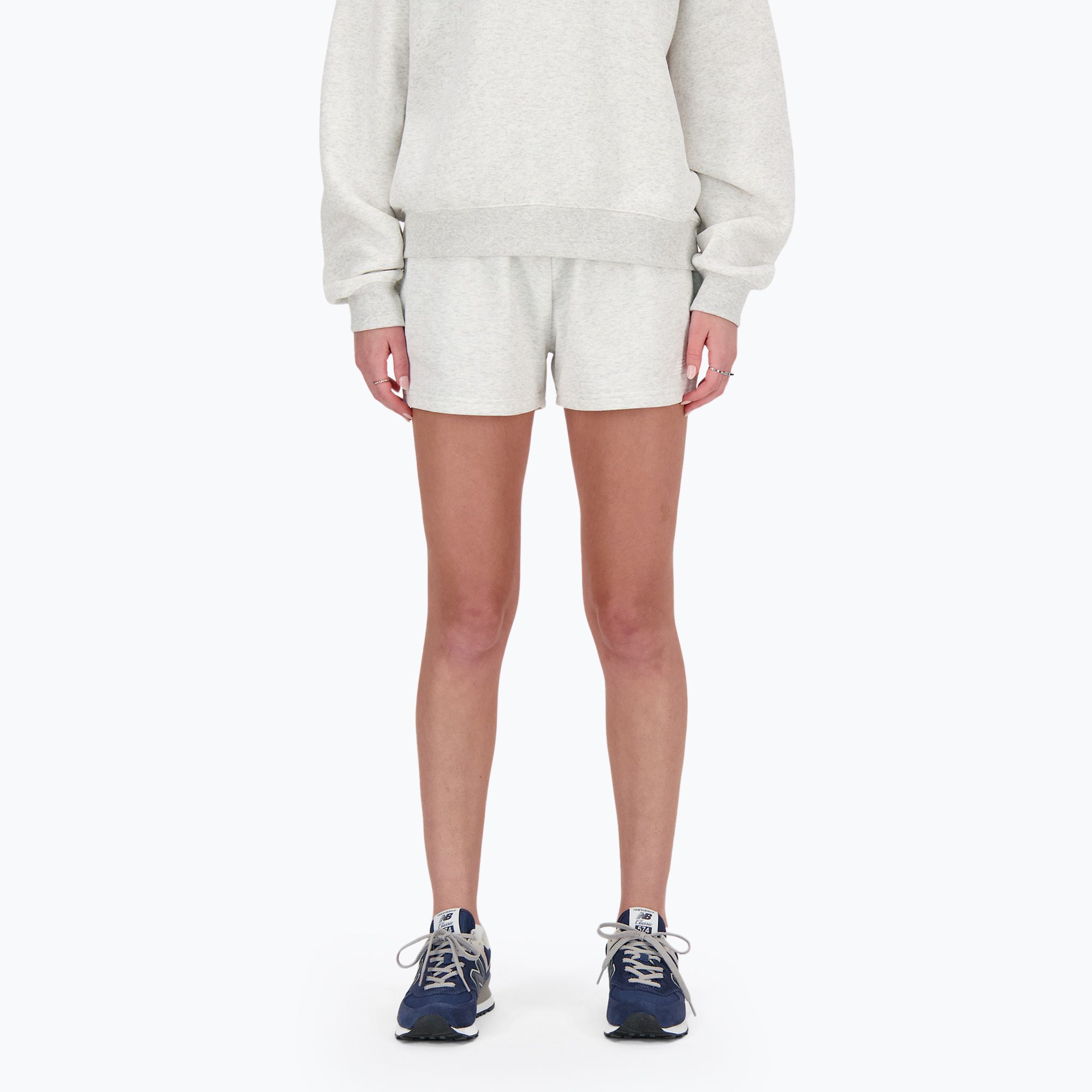 Spodenki damskie New Balance French Terry ash heather 