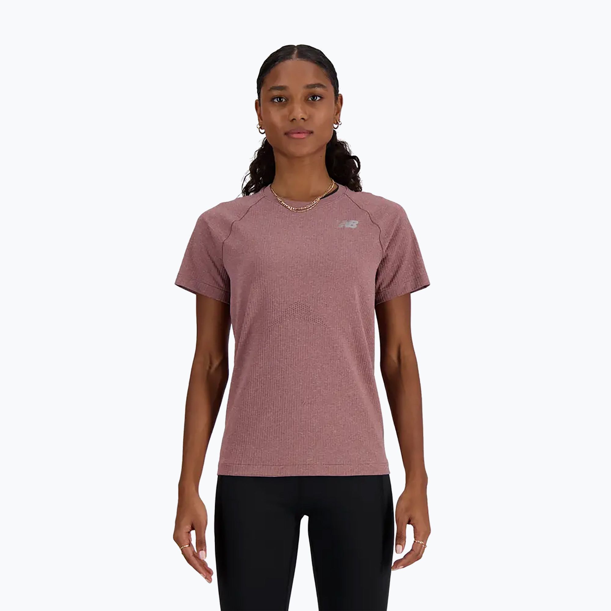 Koszulka damska New Balance Seamless licorice heather 