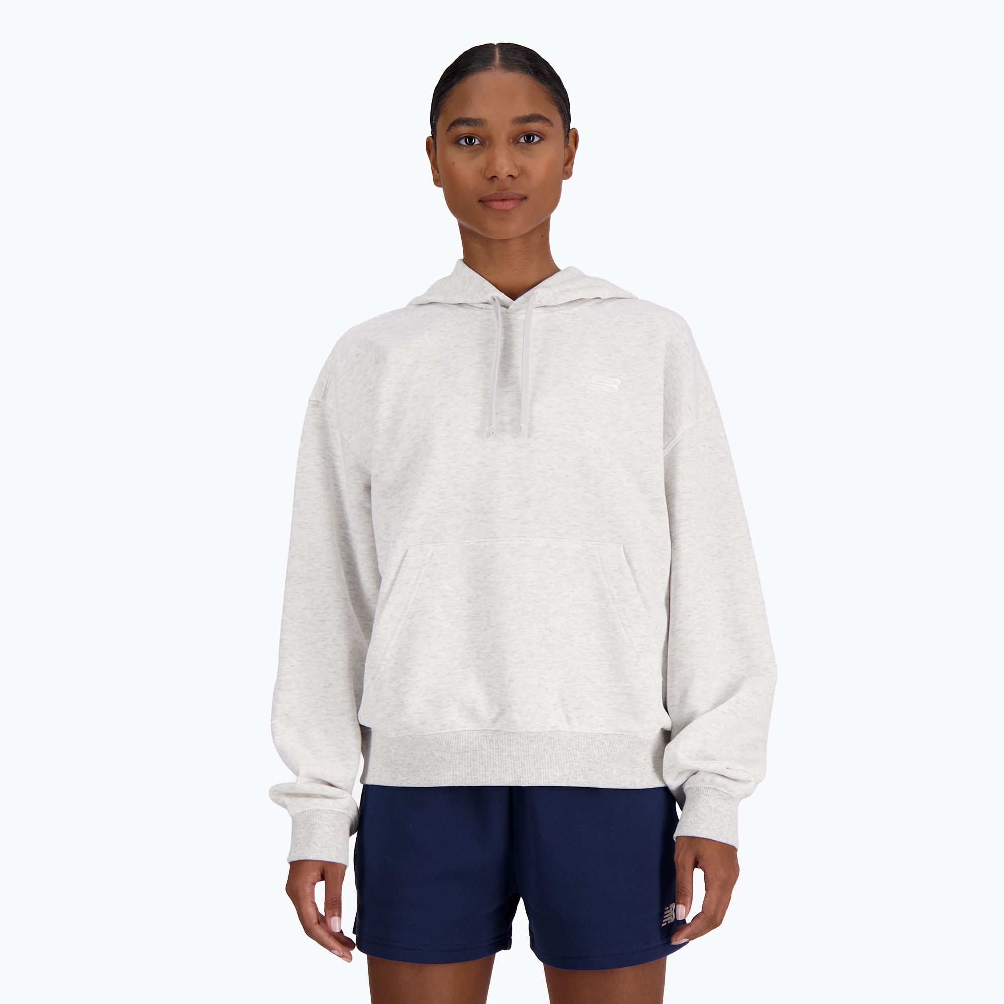 Bluza damska New Balance French Terry Small Logo Hoodie ash heather 