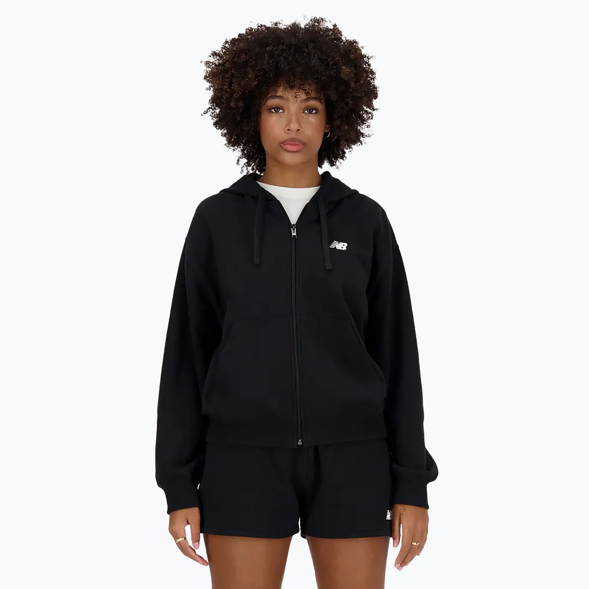 Bluza damska New Balance French Terry Full Zip black 