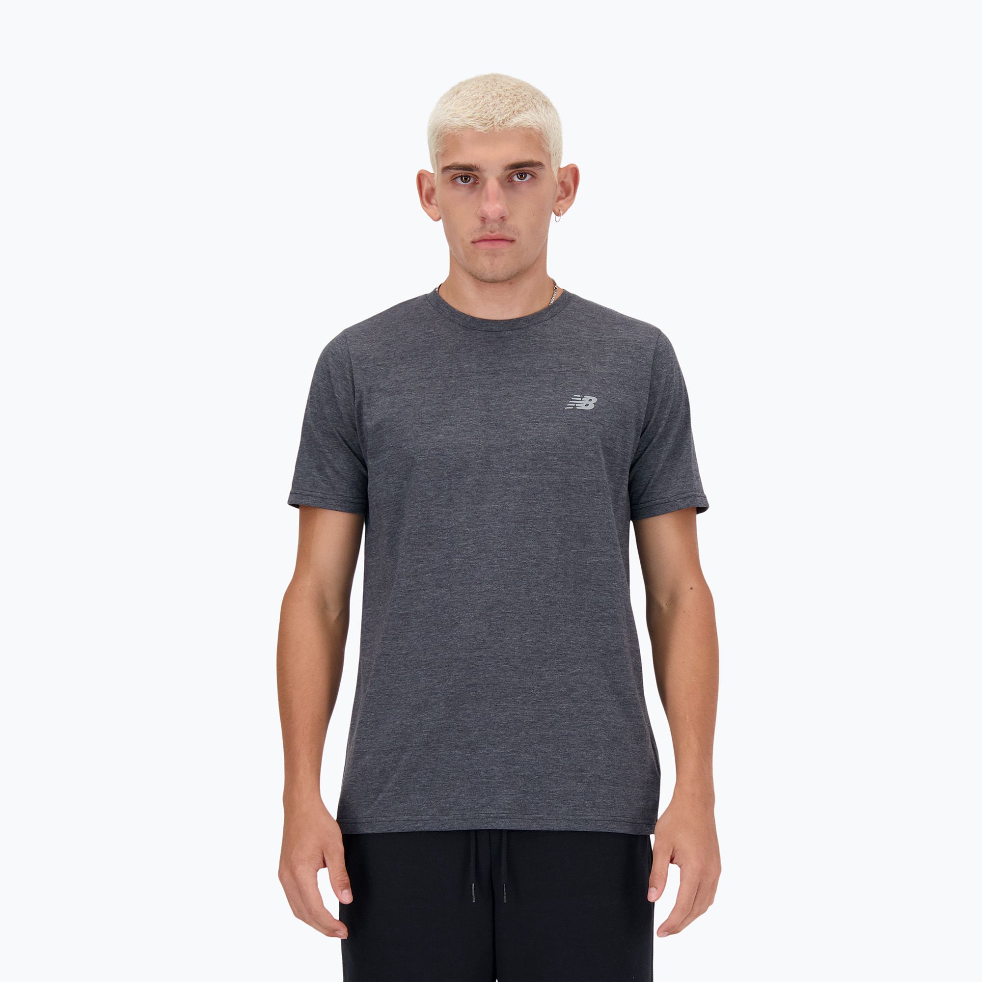 Koszulka męska New Balance Sport Essentials Heathertech black heather 