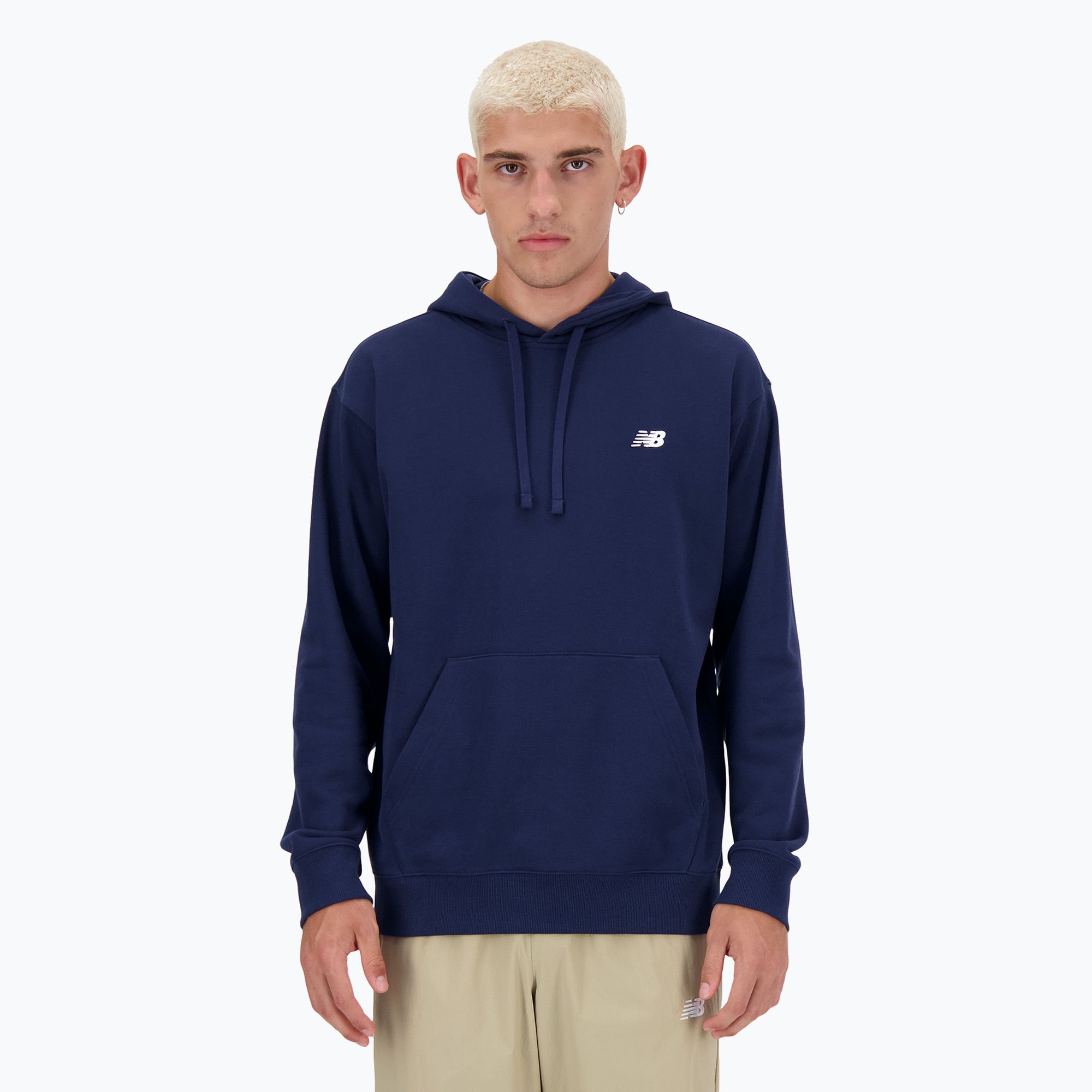 Bluza męska New Balance Small Logo French Terry Hoodie nb navy 